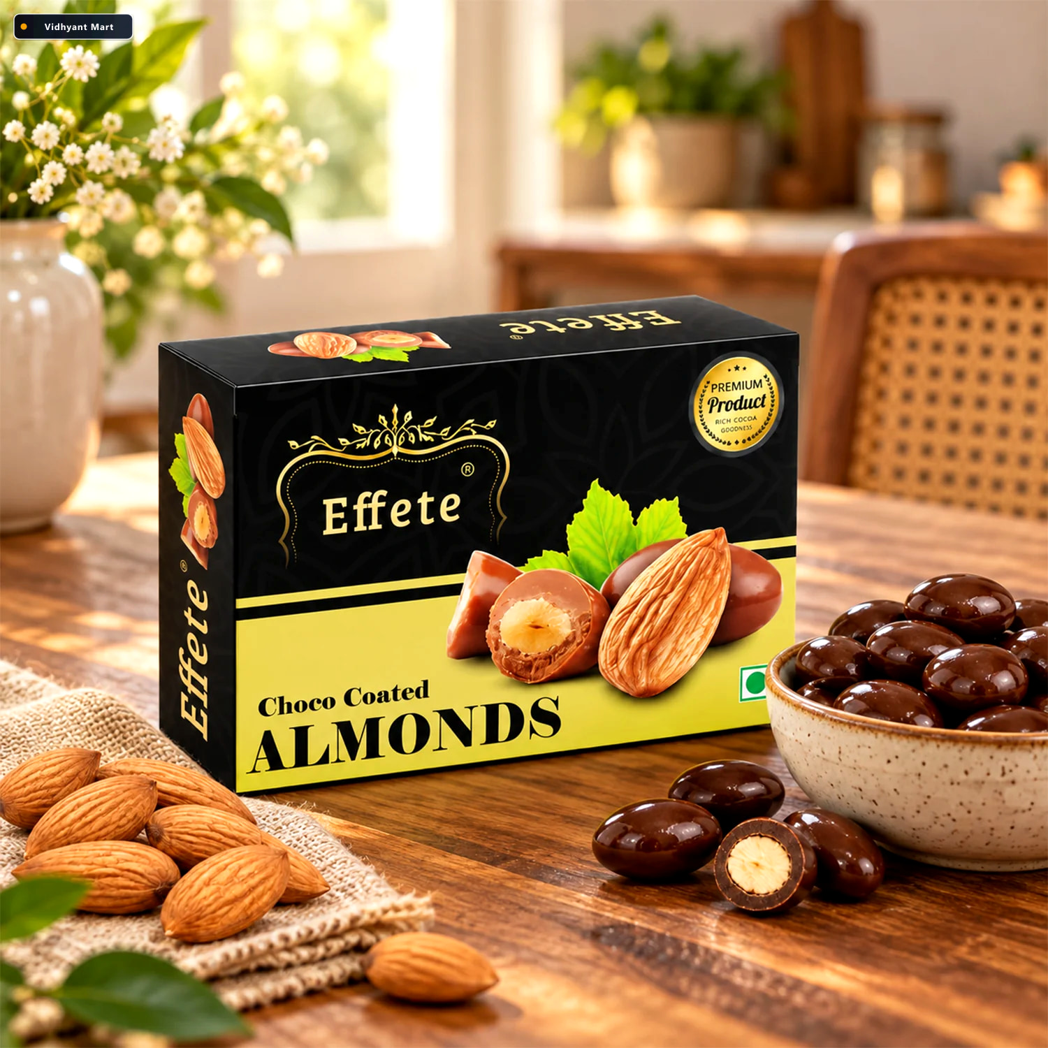 Vidhyant Mart 1 Gift Effete Choco Coated Almonds Rich Gourmet Ch 1