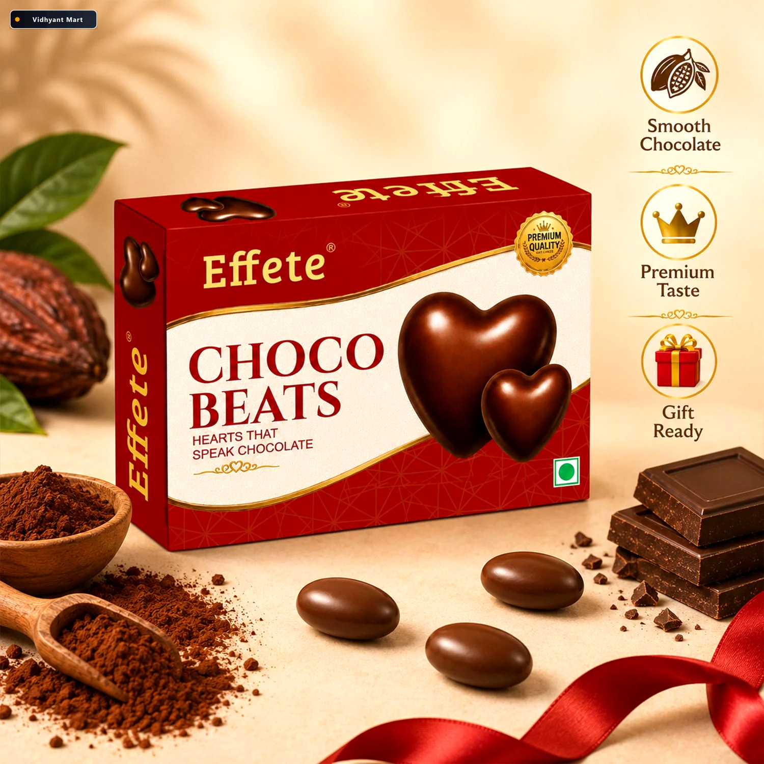 Vidhyant Mart 1 Gift Premium Effete Choco Beats Heart Shaped Cho 5
