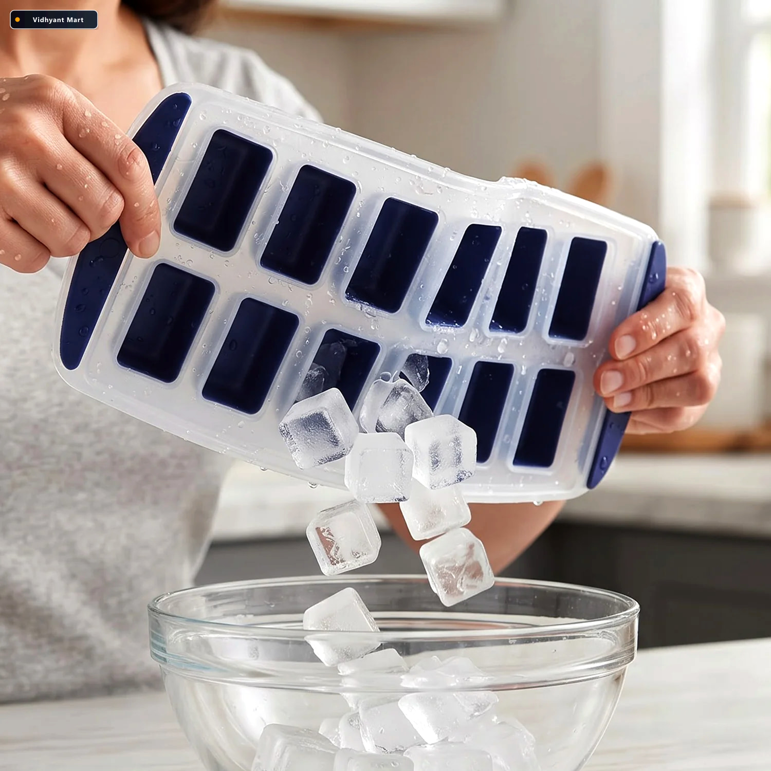 Vidhyant Mart 12 Cavity Plastic Ice Cube Tray With Easy Release 2
