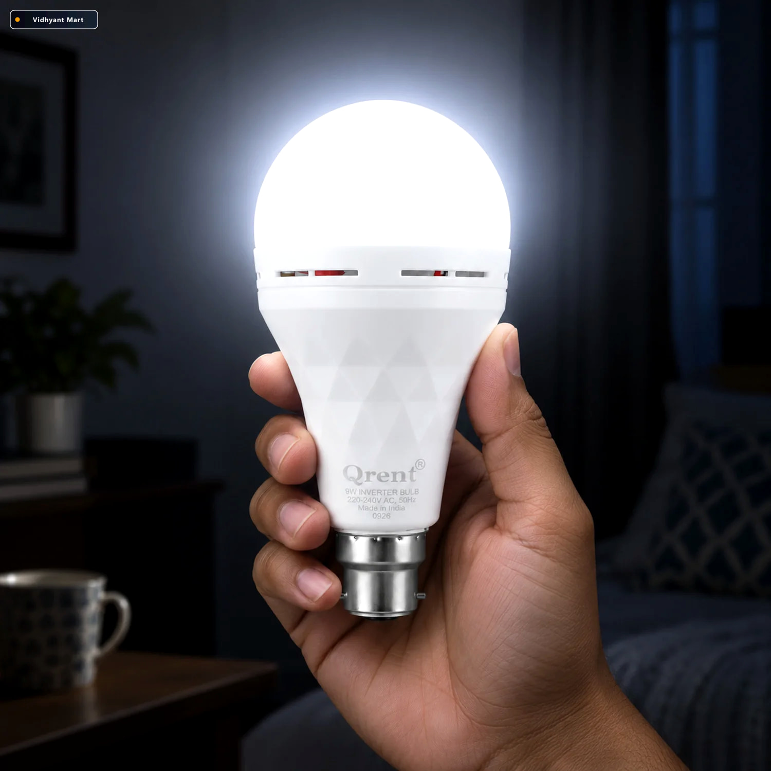 Vidhyant Mart 12w Led Inverter Bulb With B22 Base For Cool White 3