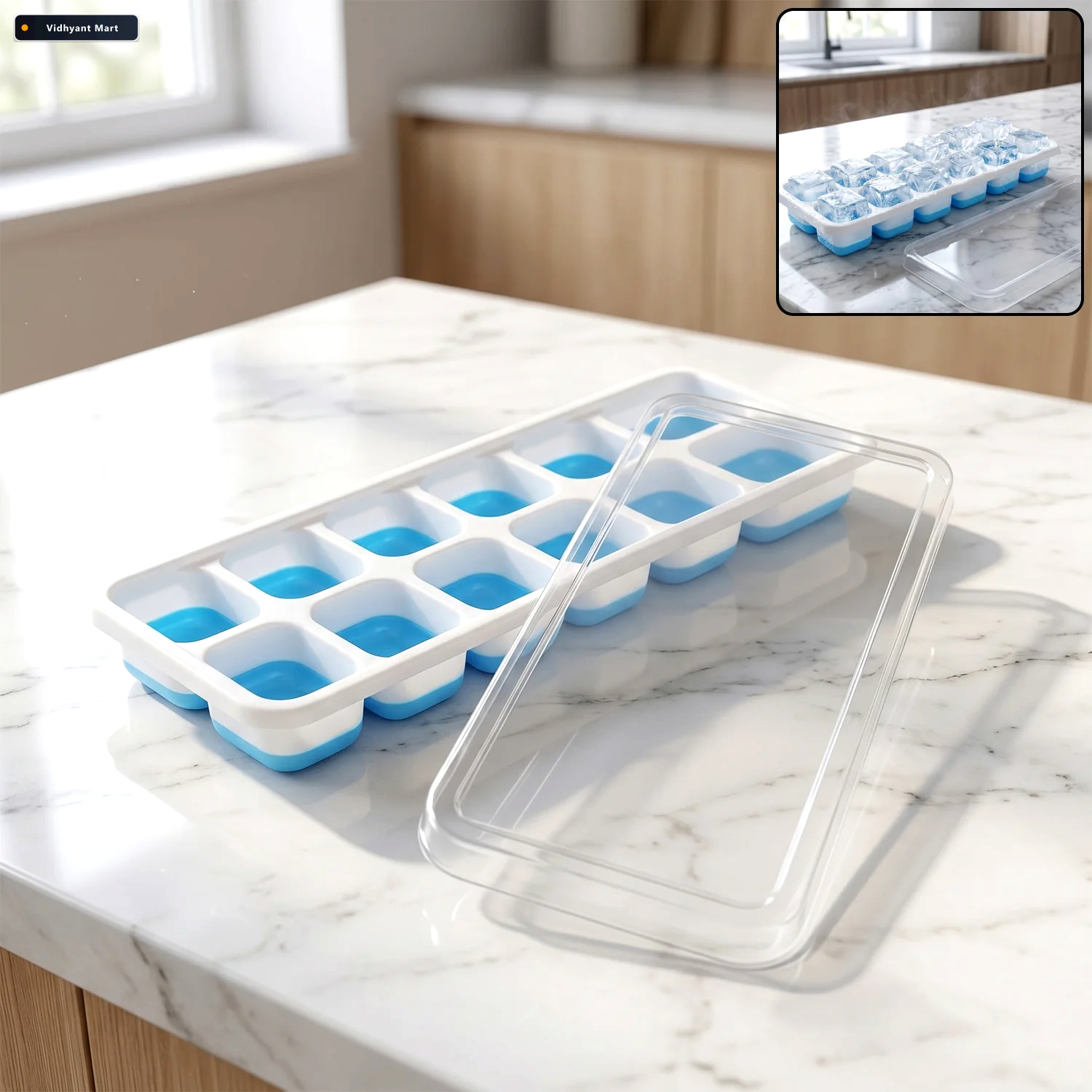 Vidhyant Mart 14 Grid Plastic Ice Cube Tray Easy Release Multipu 2