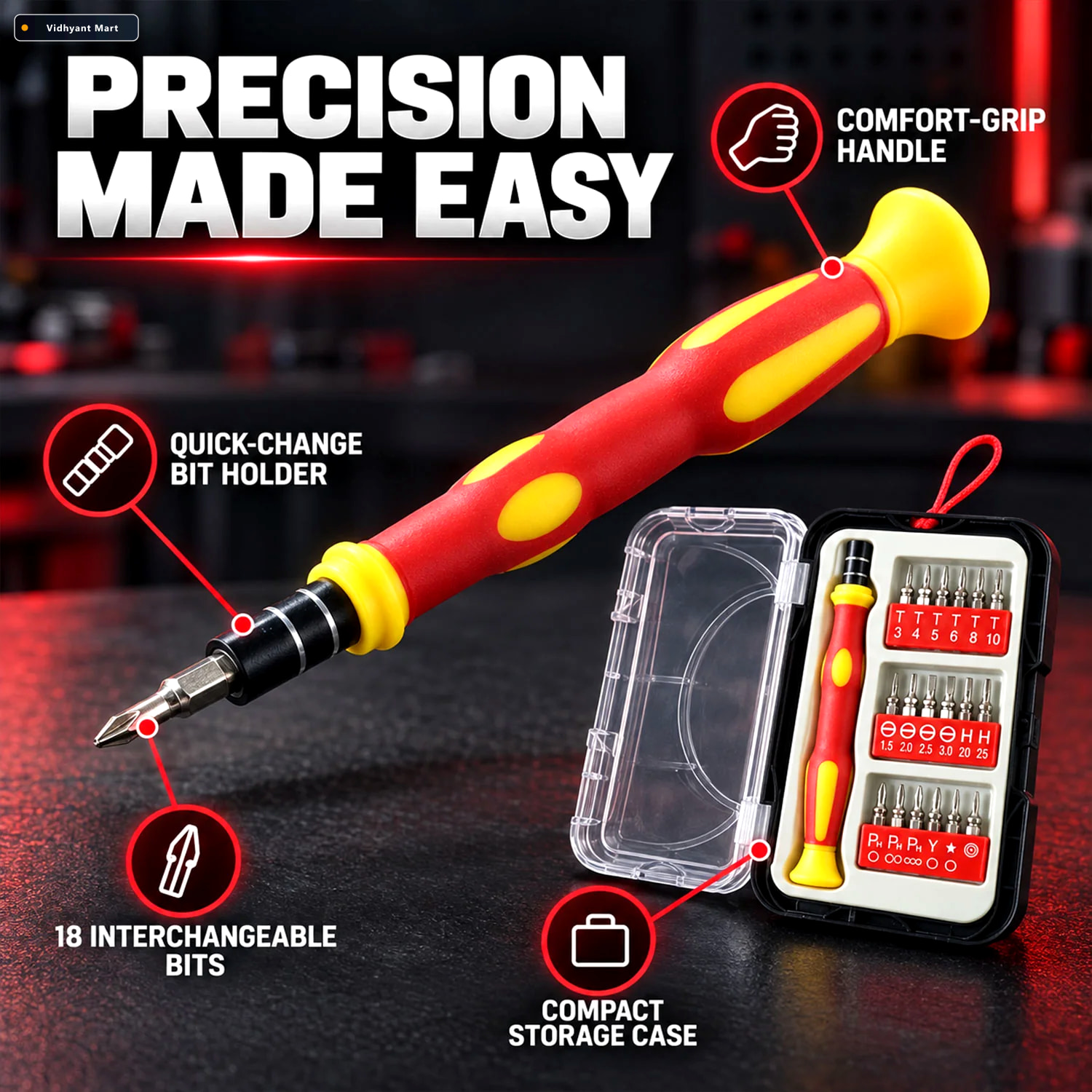Vidhyant Mart 18 Pc Multipurpose Precision Screwdriver Hand Tool 2