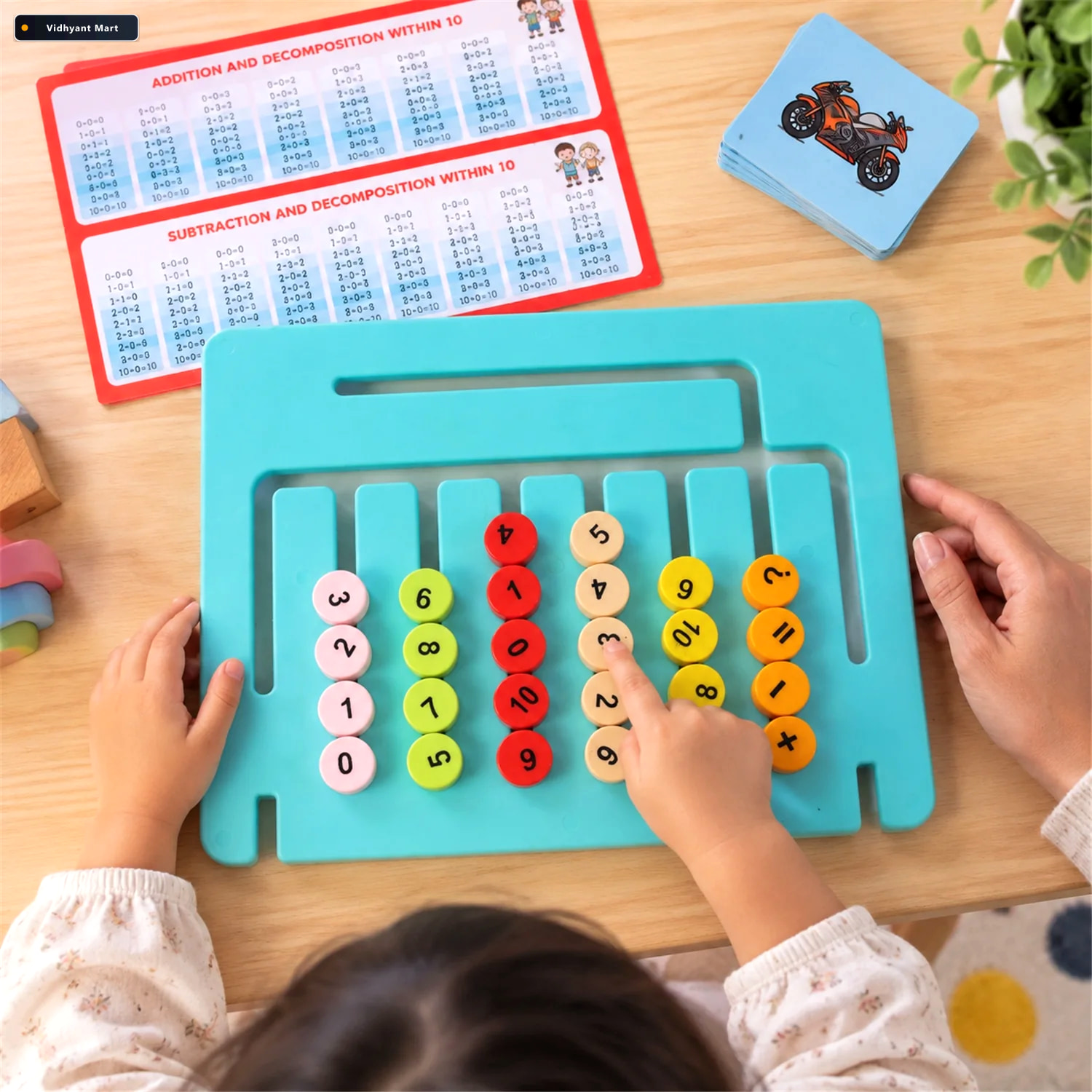 Vidhyant Mart 2 In 1 Abc And Maths Activity Board With Sliding L 2