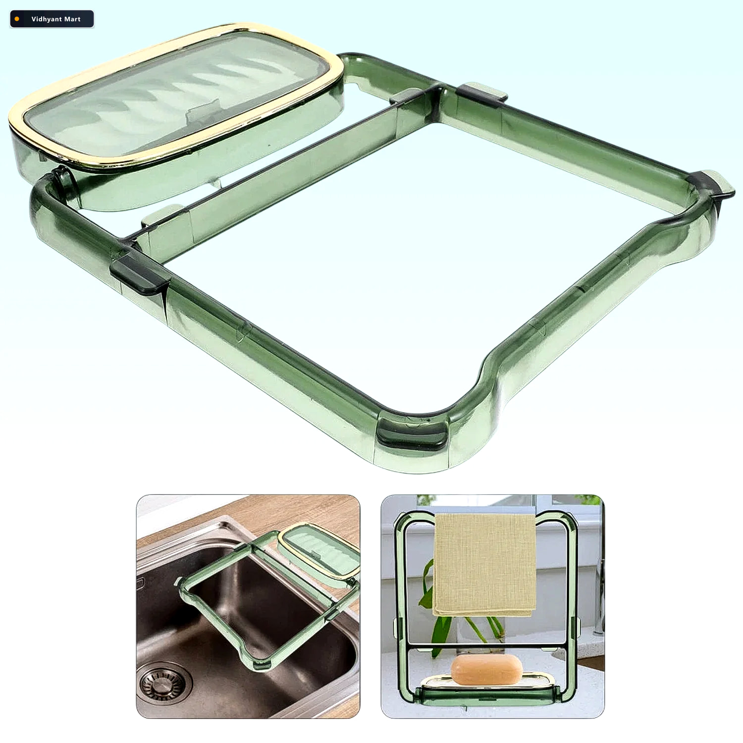 Vidhyant Mart 2 In 1 Bathroom Organizer Self Adhesive Soap Holde 2