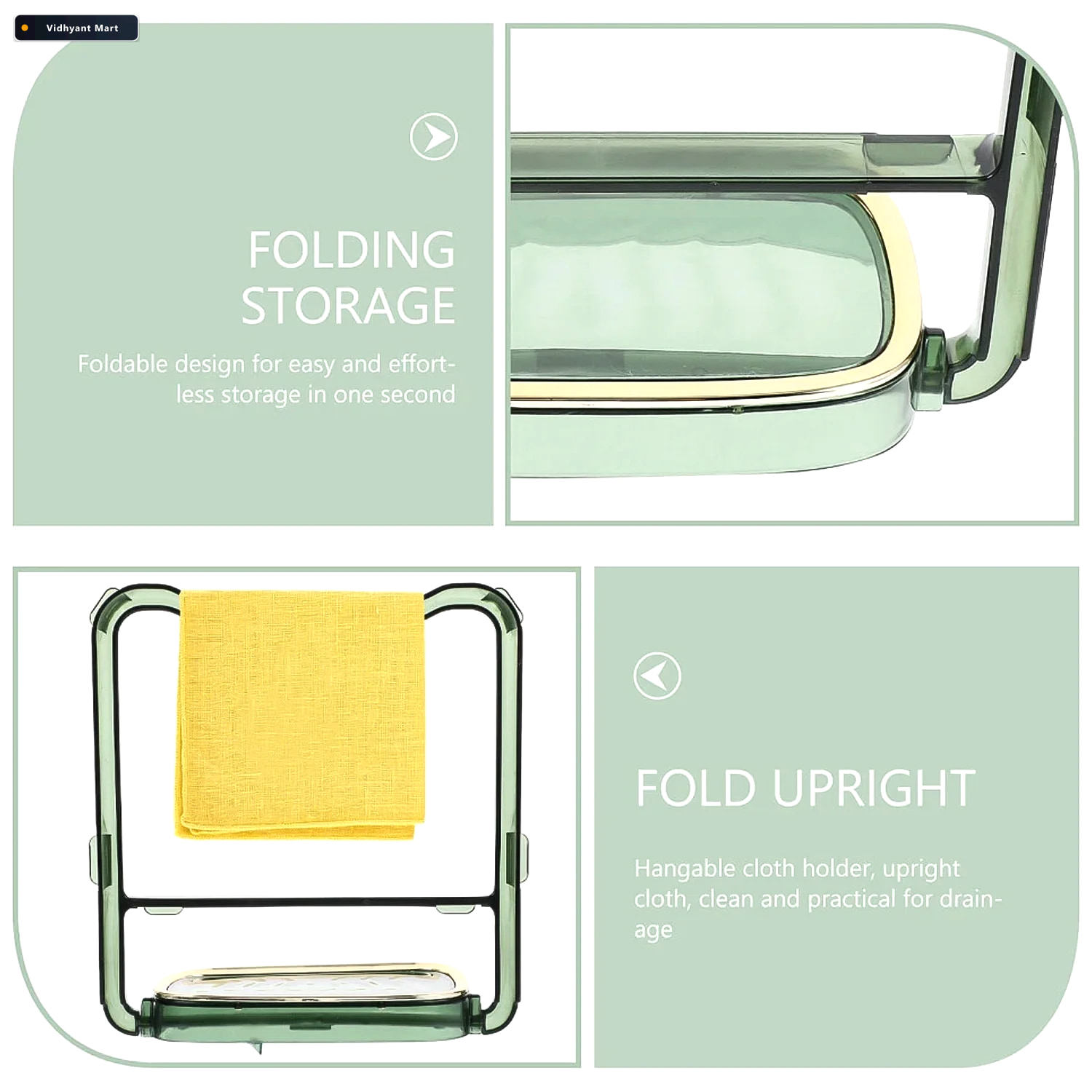 Vidhyant Mart 2 In 1 Bathroom Organizer Self Adhesive Soap Holde 3