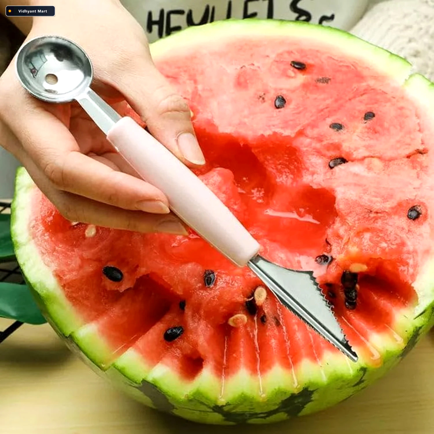 Vidhyant Mart 2 In 1 Fruit Carving Tool Watermelon Cutter Melon 2