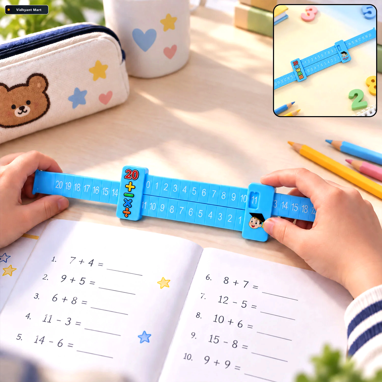 Vidhyant Mart 2 In 1 Math Decomposition Sliding Ruler For Additi 2
