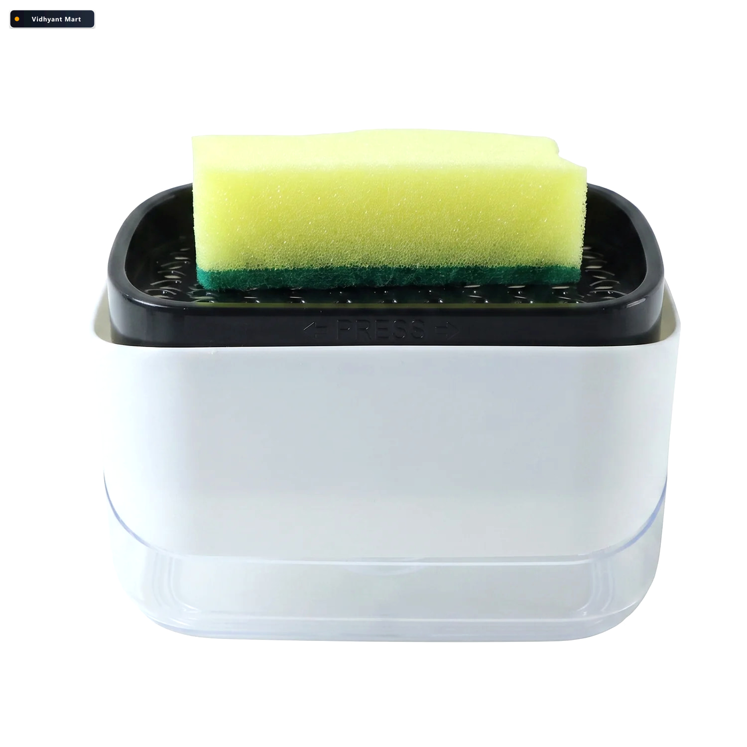 Vidhyant Mart 2 In 1 Press Soap Pump Dispenser With Sponge Holde 4