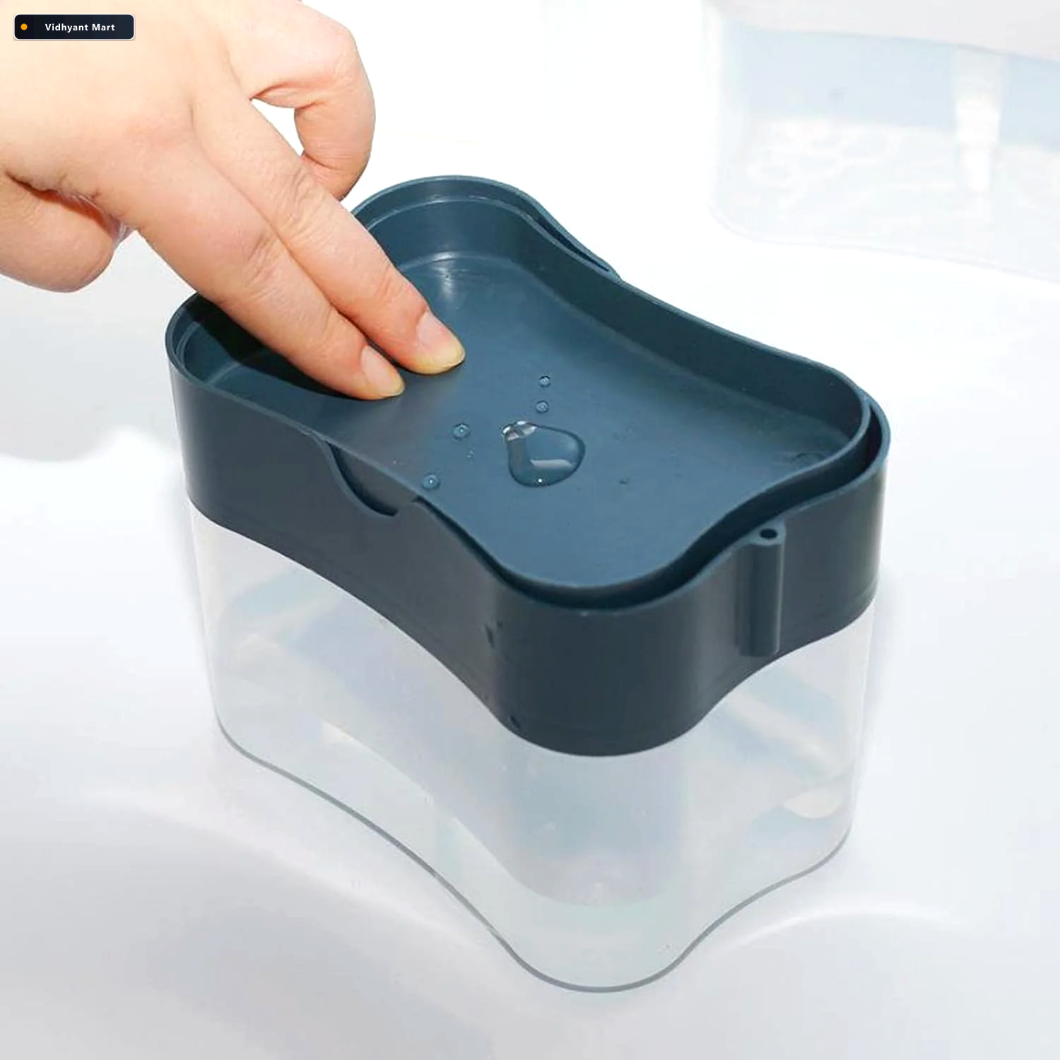 Vidhyant Mart 2 In 1 Soap Dispenser Built In Scrub Holder Organi 3
