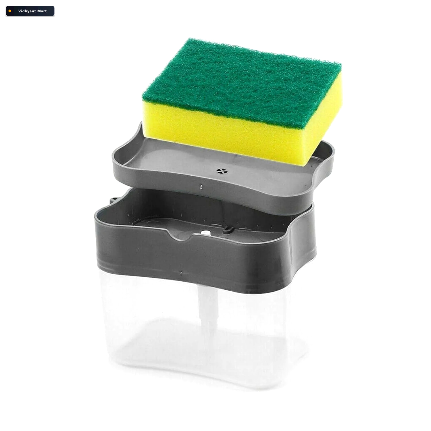 Vidhyant Mart 2 In 1 Soap Dispenser Built In Scrub Holder Organi 4