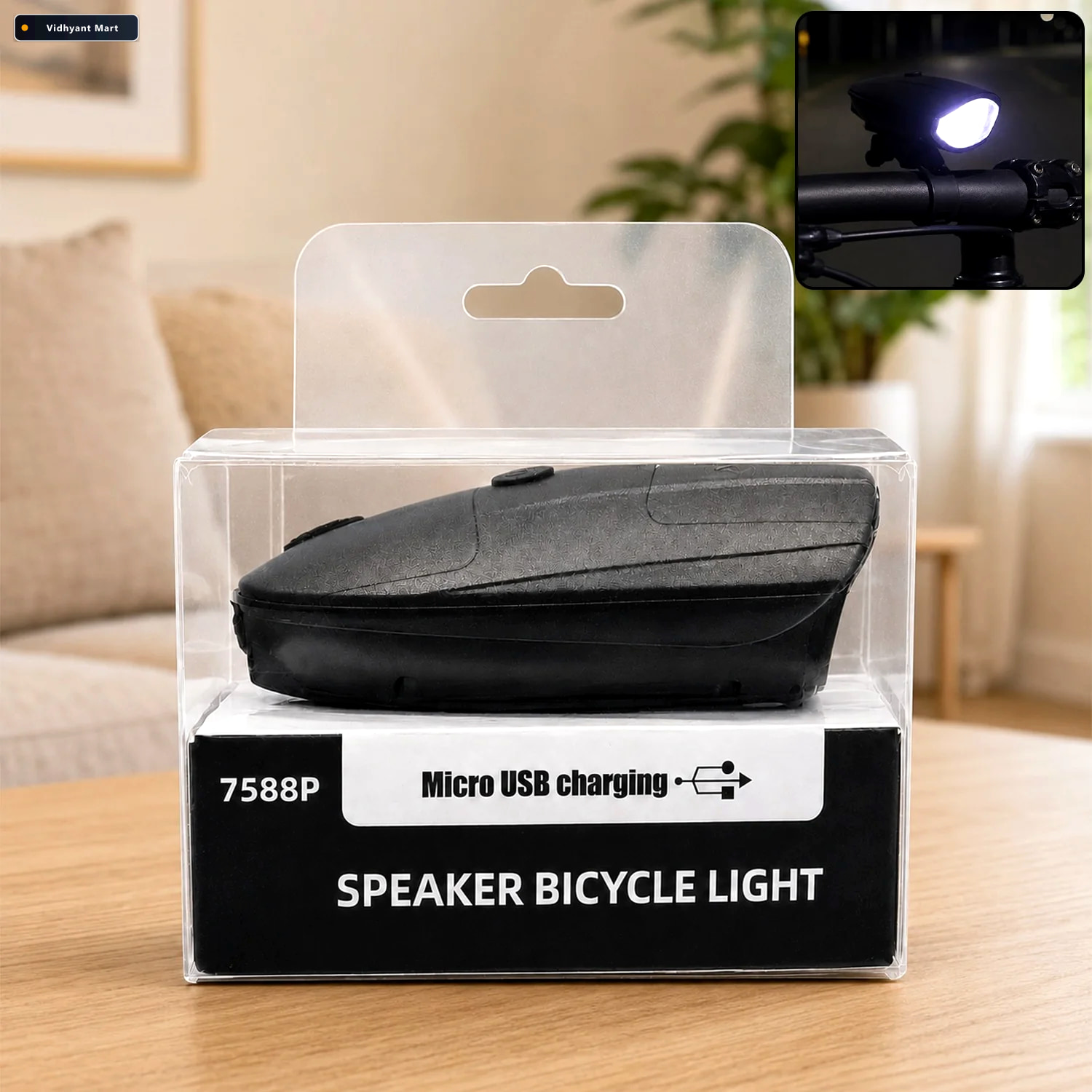Vidhyant Mart 2 In 1 Usb Rechargeable Led Bike Front Light With 1