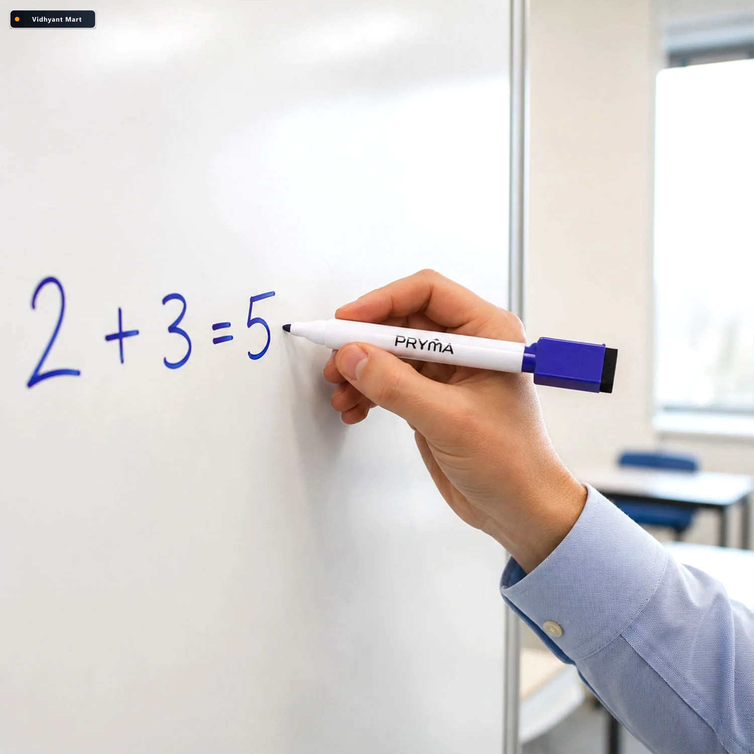 Vidhyant Mart 2 In 1 Whiteboard Marker Pen With Eraser Cap Vivid 2