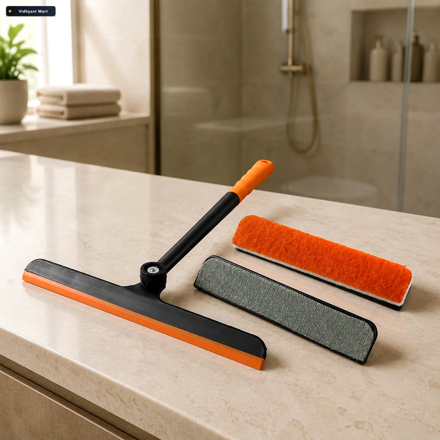 Vidhyant Mart 2 In 1 Window Glass Cleaning Wiper With Scrubber P 2