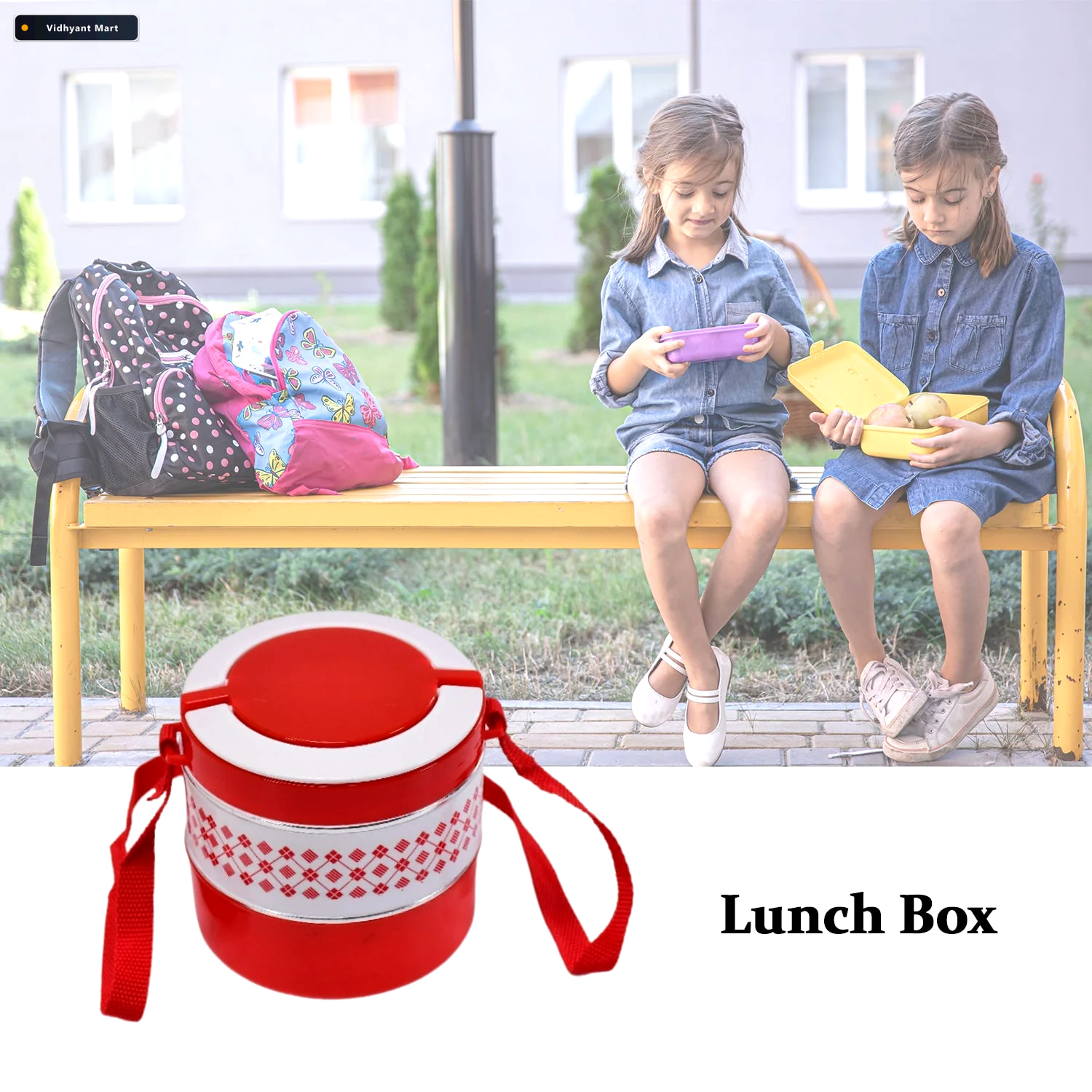 Vidhyant Mart 2 Layer Insulated Stainless Steel Lunch Box Tiffin 3