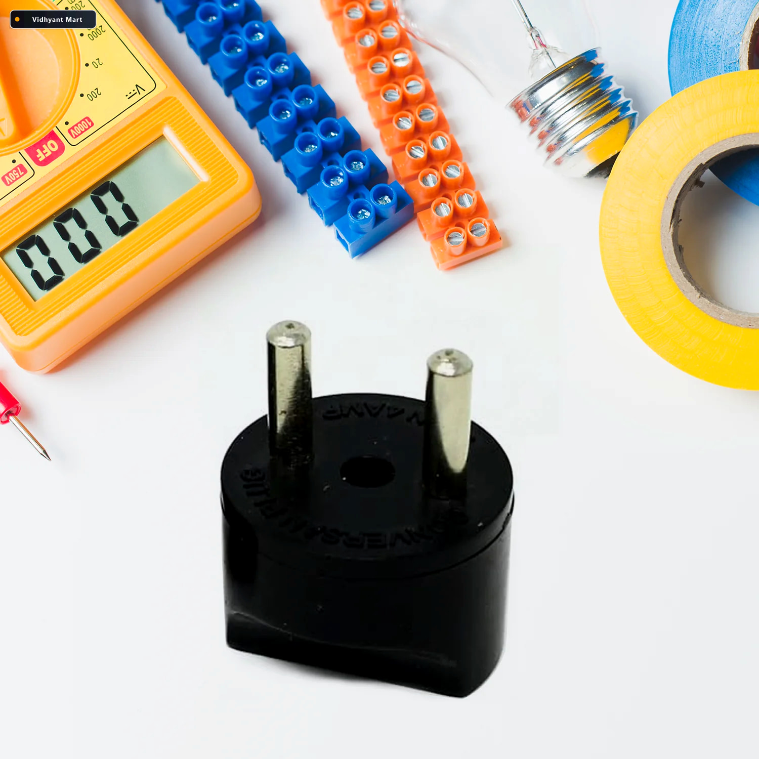 Vidhyant Mart 2 Pin Plug Adapter Universal To Indian Sockets Deo 3