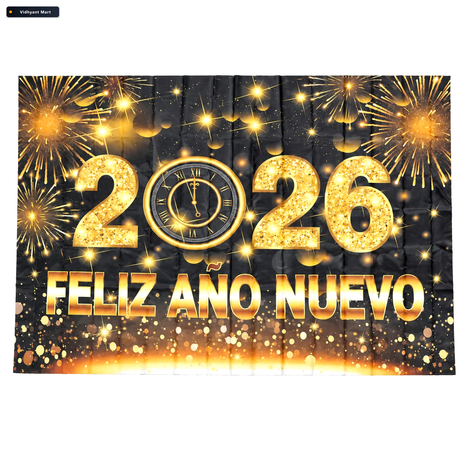 Vidhyant Mart 2026 New Year Feliz Ao Nuevo Backdrop Curtain For 4