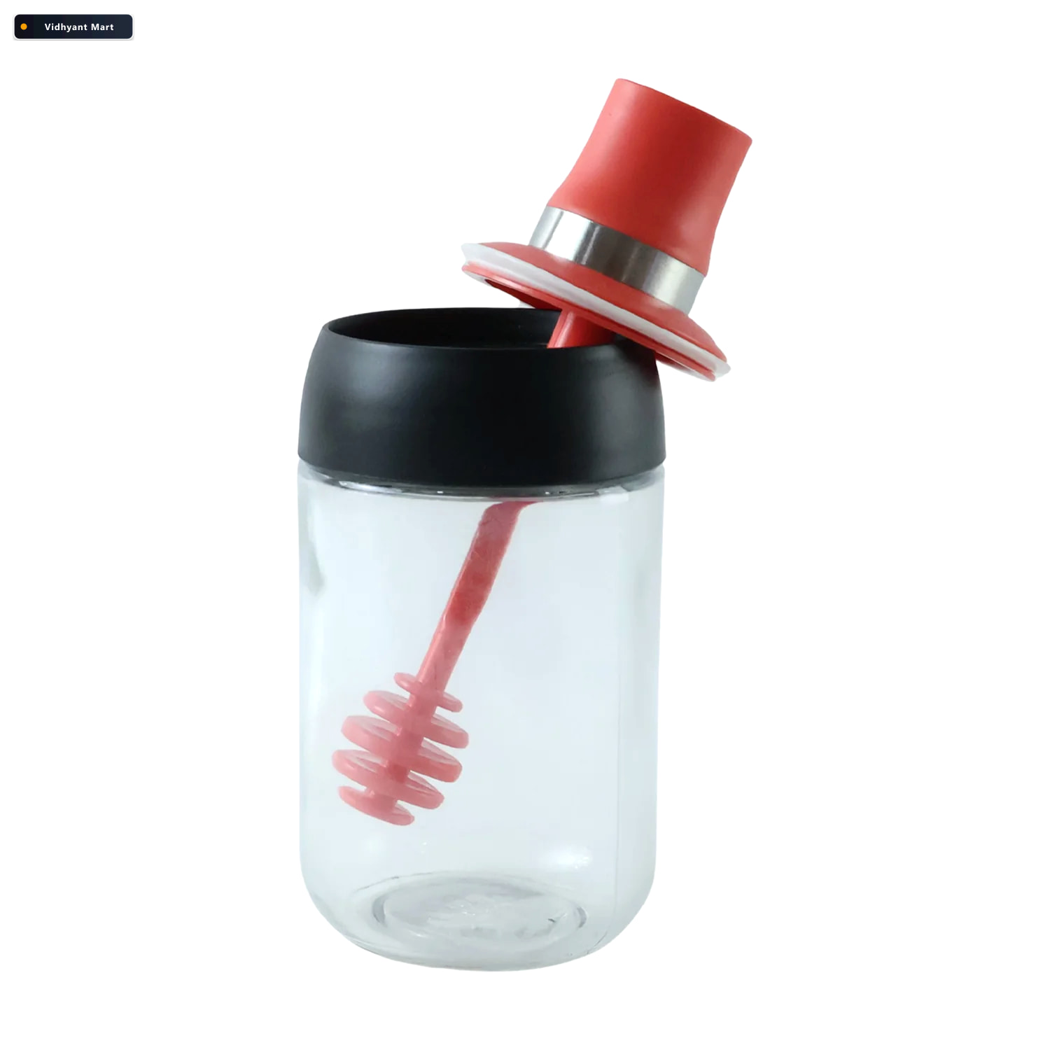 Vidhyant Mart 250 Ml Glass Honey Dispenser Bottle With Dipper Fo 4