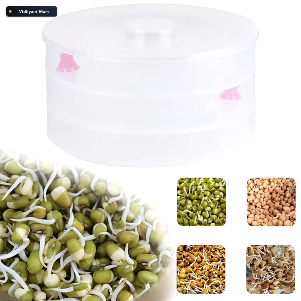 Vidhyant Mart 3 Compartment Sprout Maker Hygienic Healthy Tidy T 1
