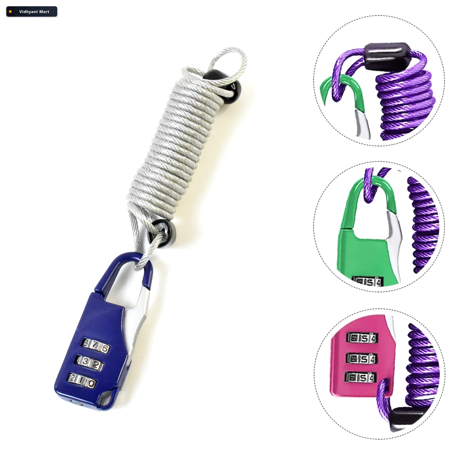 Vidhyant Mart 3 Digit Combination Anti Theft Padlock Keyless Sec 3