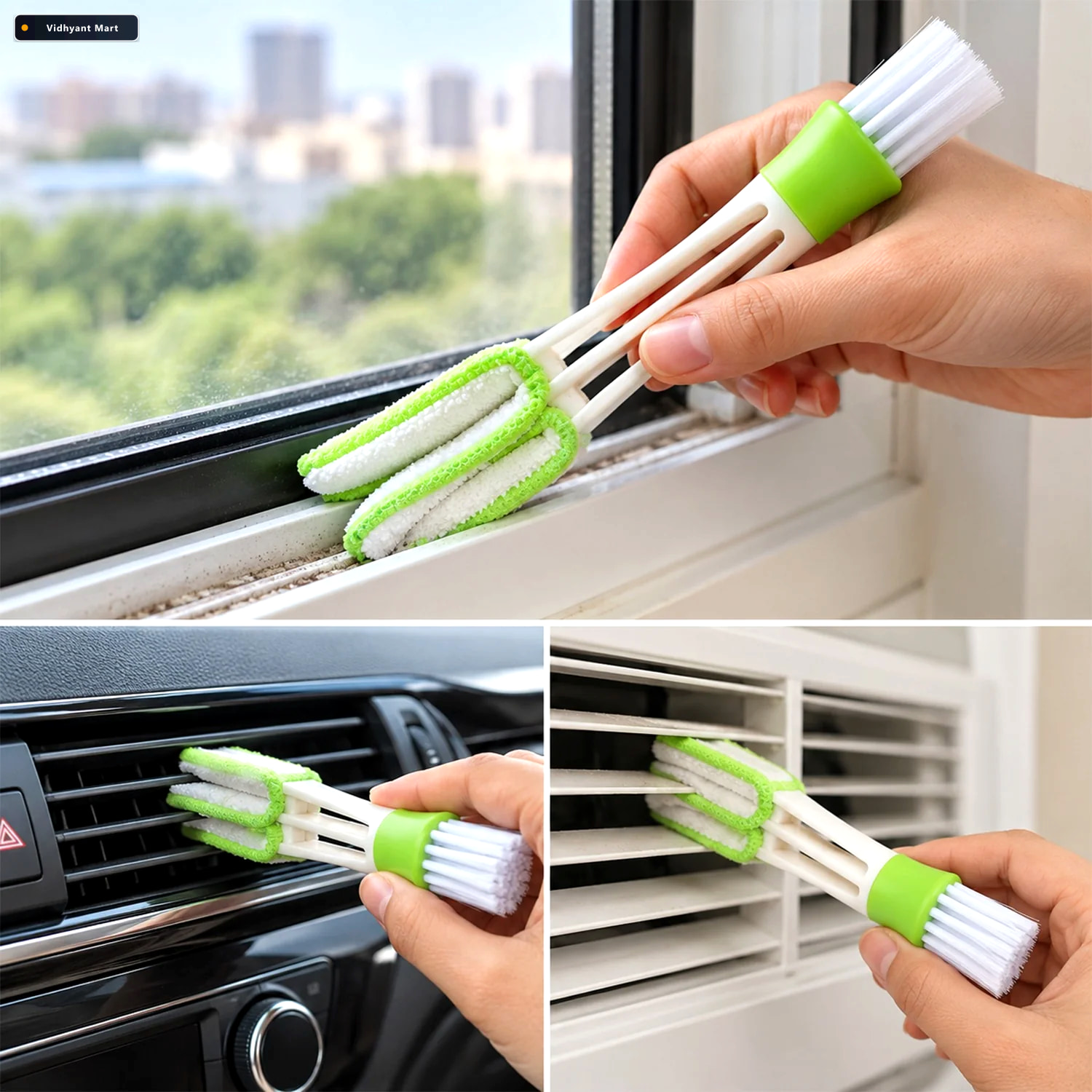 Vidhyant Mart 3 In 1 Cleaning Brush For Ac Vents Keyboards And C 1