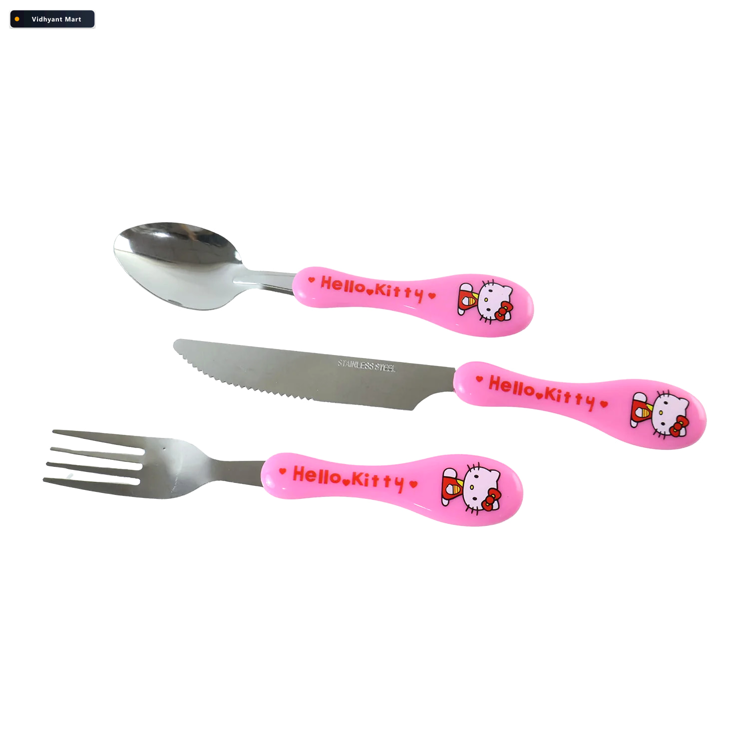 Vidhyant Mart 3 In 1 Kids Cutlery Set With Case Spoon Fork Knife 4