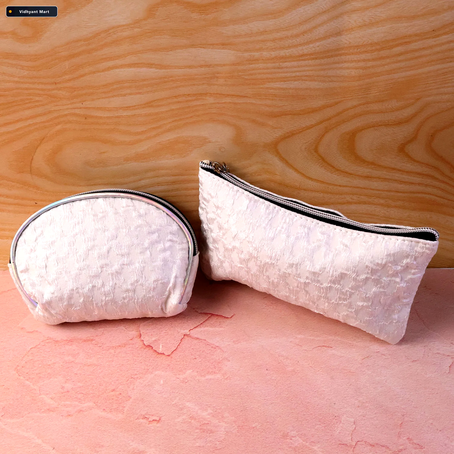 Vidhyant Mart 3 In 1 Makeup Bag Set Compact Stylish Travel Organ 2