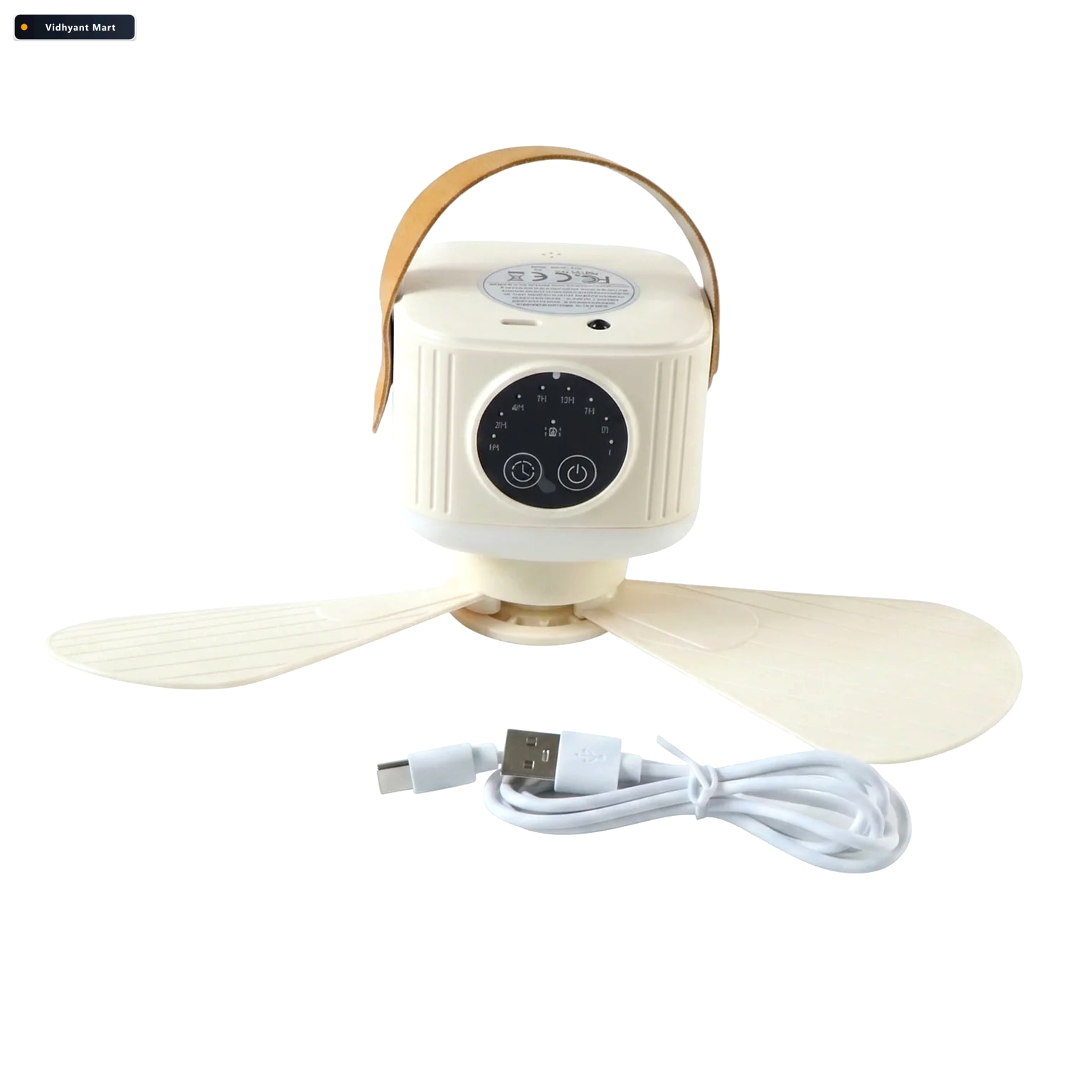 Vidhyant Mart 3 In 1 Rechargeable Camping Fan With Led Light Tim 4
