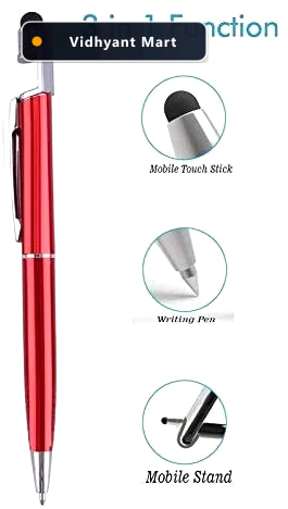 Vidhyant Mart 3 In 1 Stylus Pen Mobile Stand Ink Pen Touchscreen 4