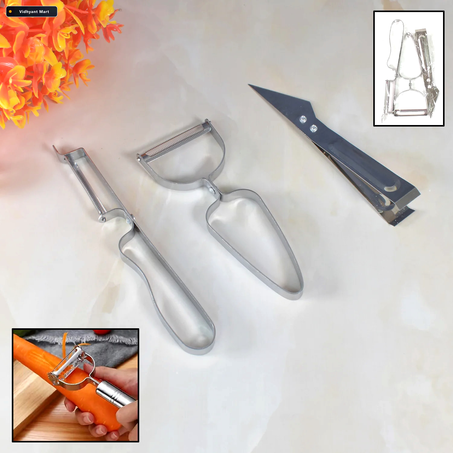 Vidhyant Mart 3 In 1 Vegetable Peeler Set Multifunctional Kitche 1