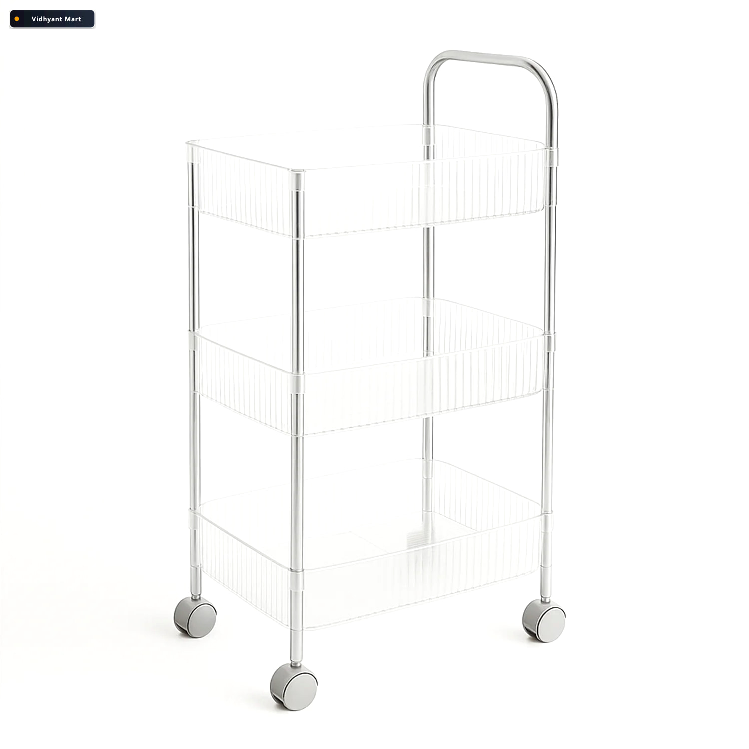 Vidhyant Mart 3 Layer Storage Trolley With Wheels Durable Versat 4