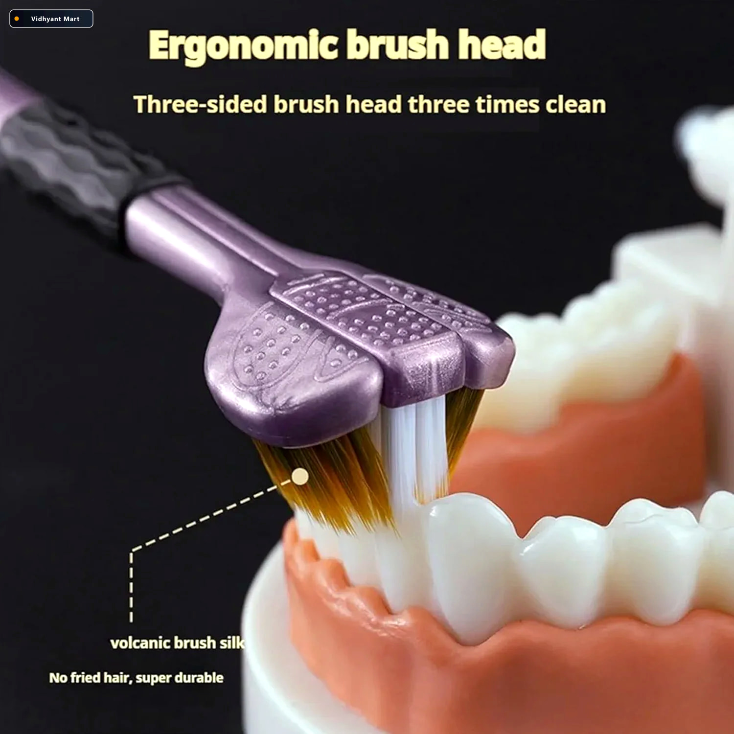 Vidhyant Mart 3 Sided Toothbrush Soft Bristle Set For Complete O 2