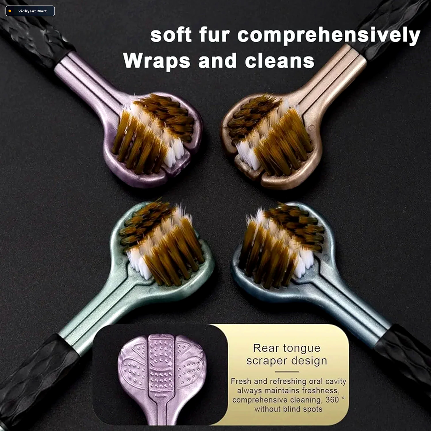 Vidhyant Mart 3 Sided Toothbrush Soft Bristle Set For Complete O 3