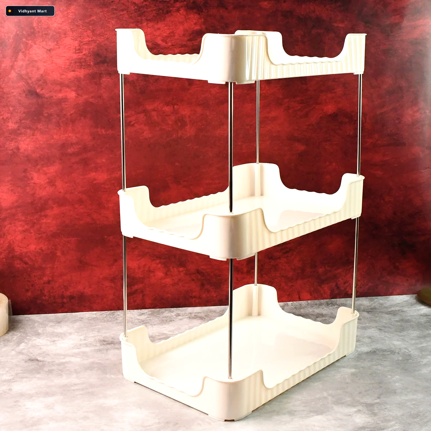 Vidhyant Mart 3 Tier Storage Organizer Rack Compact Versatile Sh 2