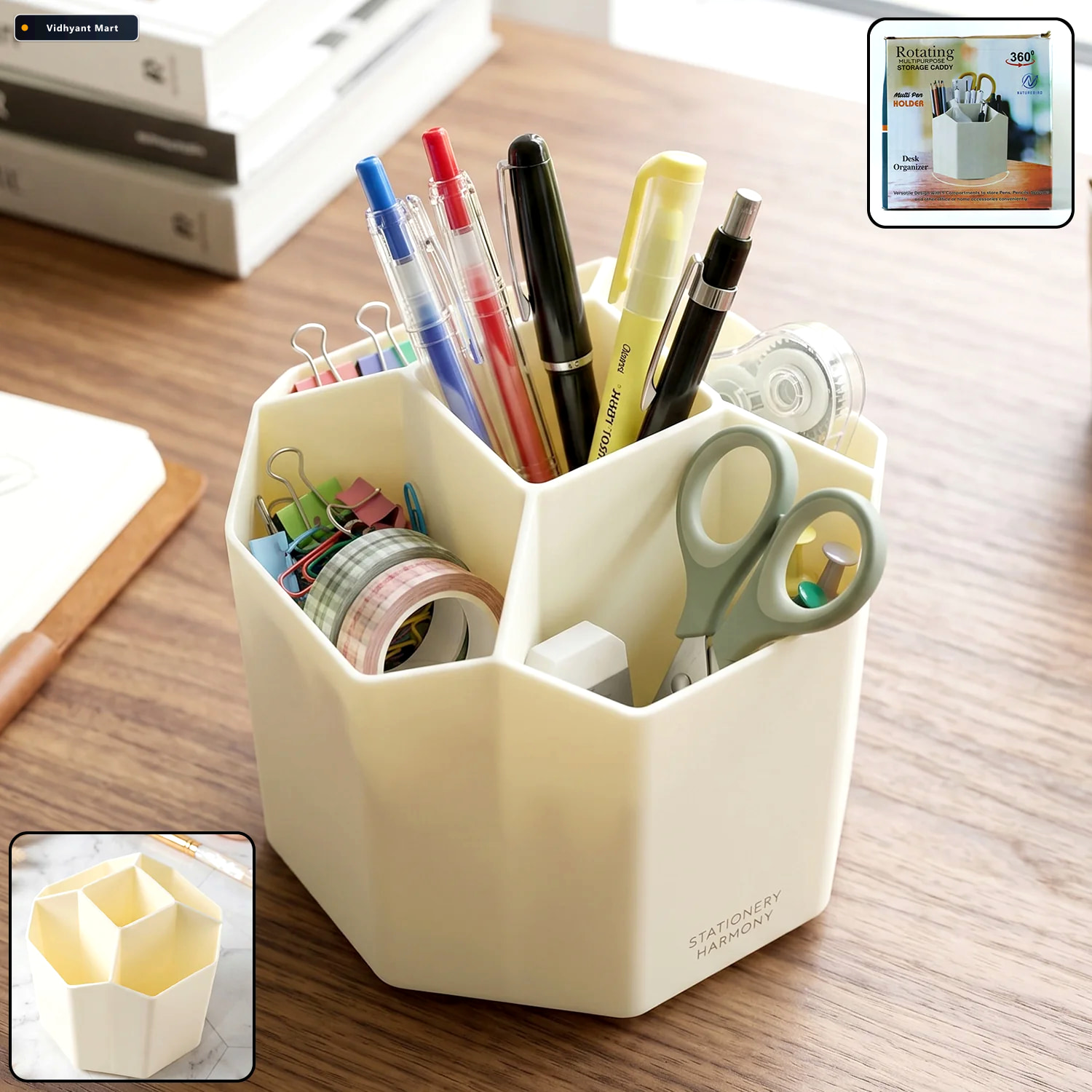 Vidhyant Mart 360 Degree Rotating Desk Organizer Organised Works 1