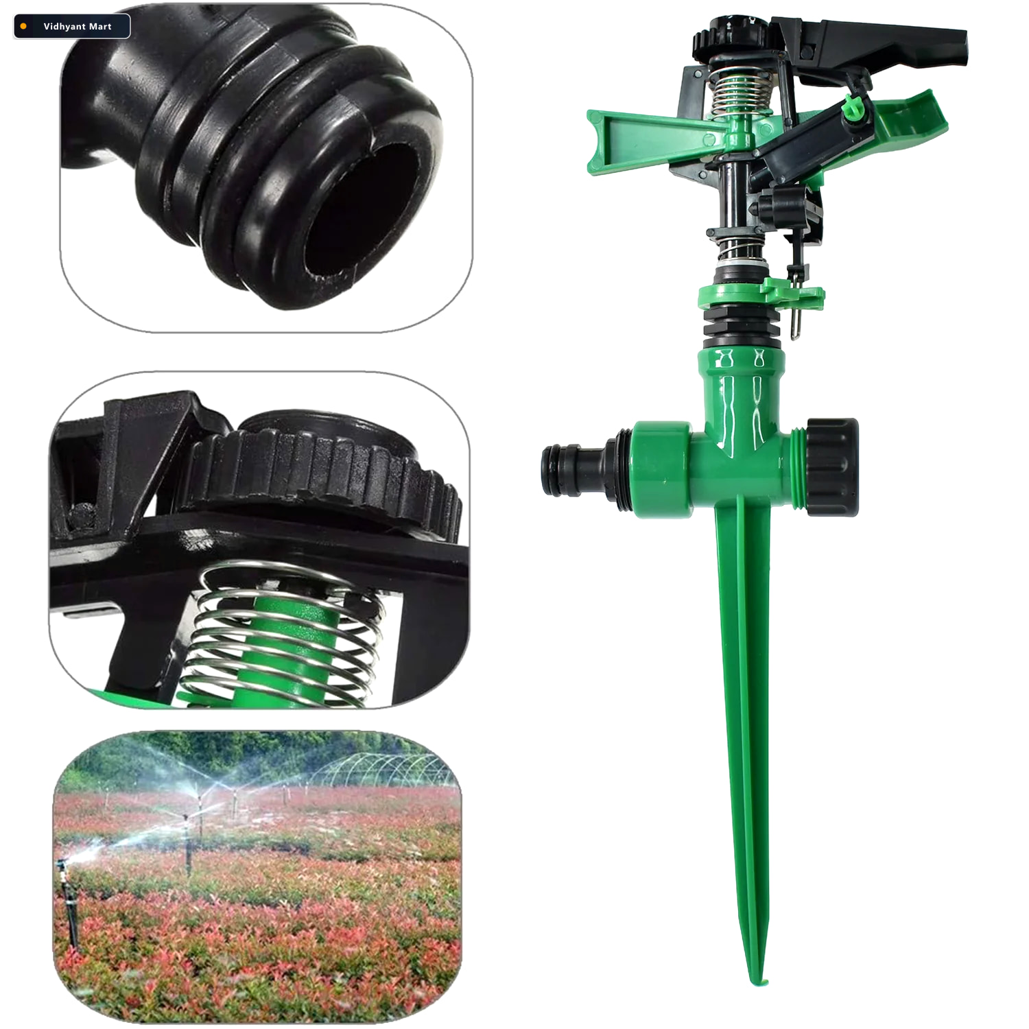 Vidhyant Mart 360 Degree Rotating Garden Impact Sprinkler Adjust 2