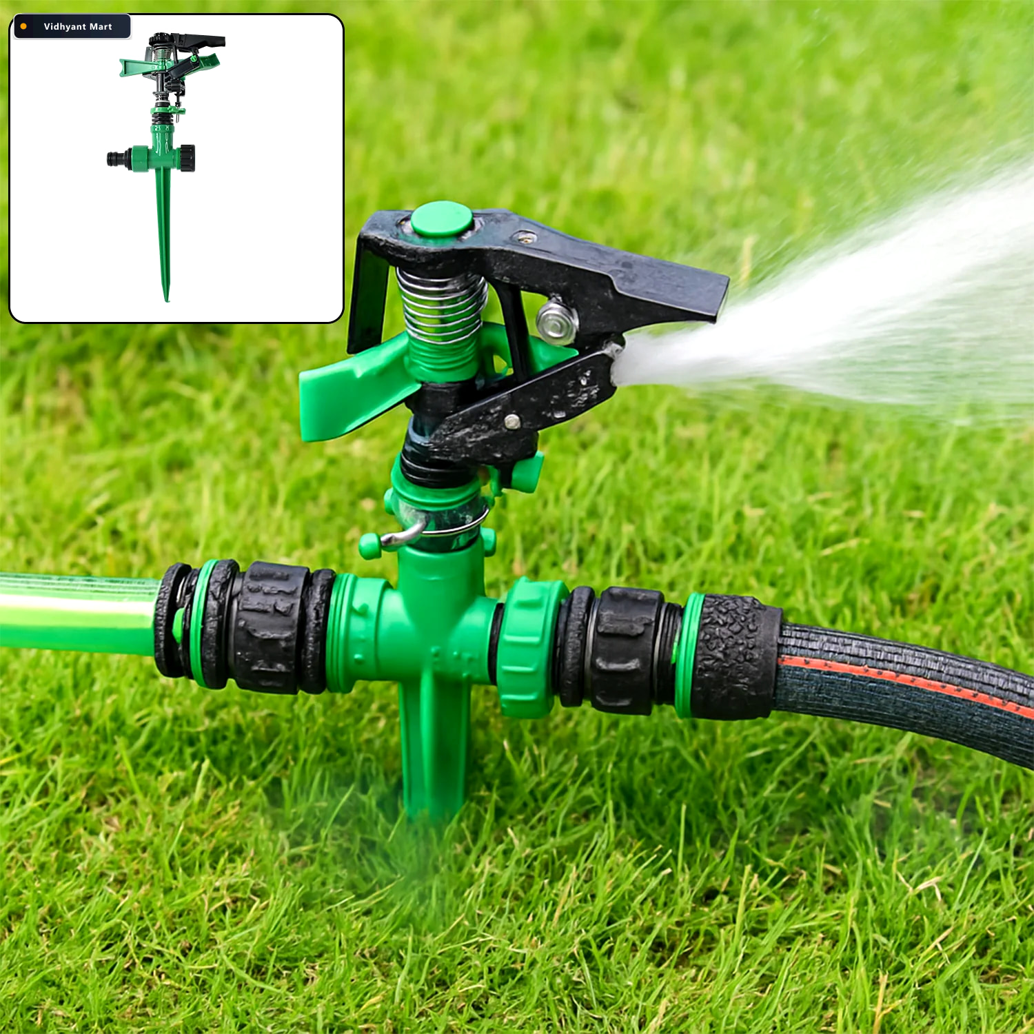 Vidhyant Mart 360 Degree Rotating Garden Impact Sprinkler Adjust 4