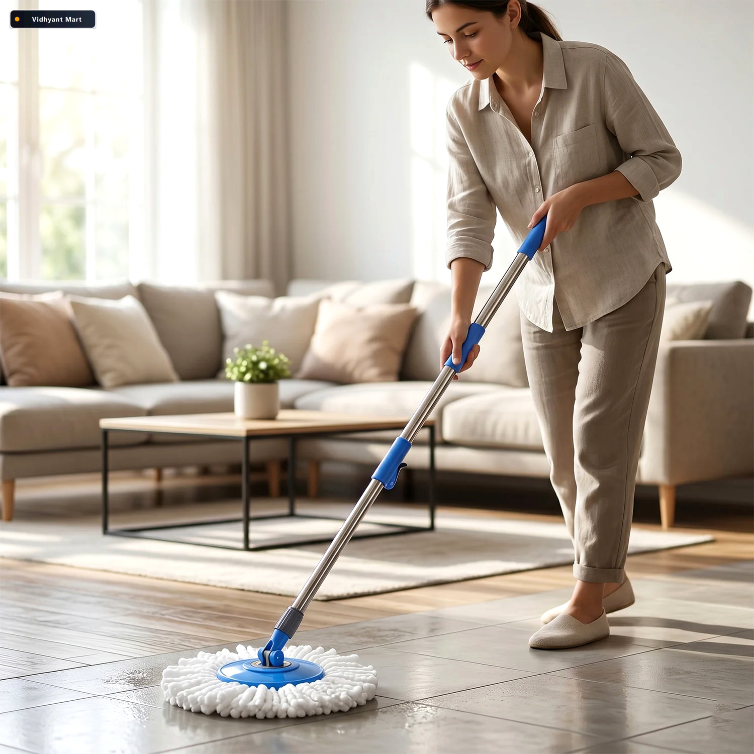 Vidhyant Mart 360 Rotate Spin Mop Effortless Floor Cleaning With 2