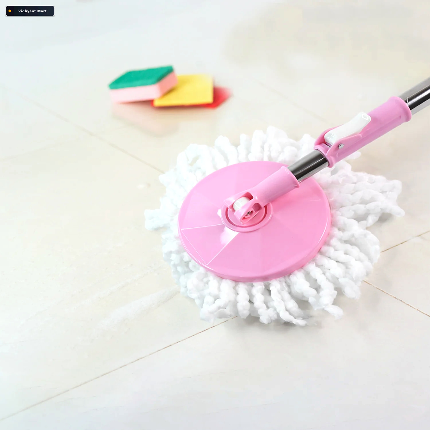 Vidhyant Mart 360 Spin Mop Stainless Steel Microfiber Velvet Wip 2