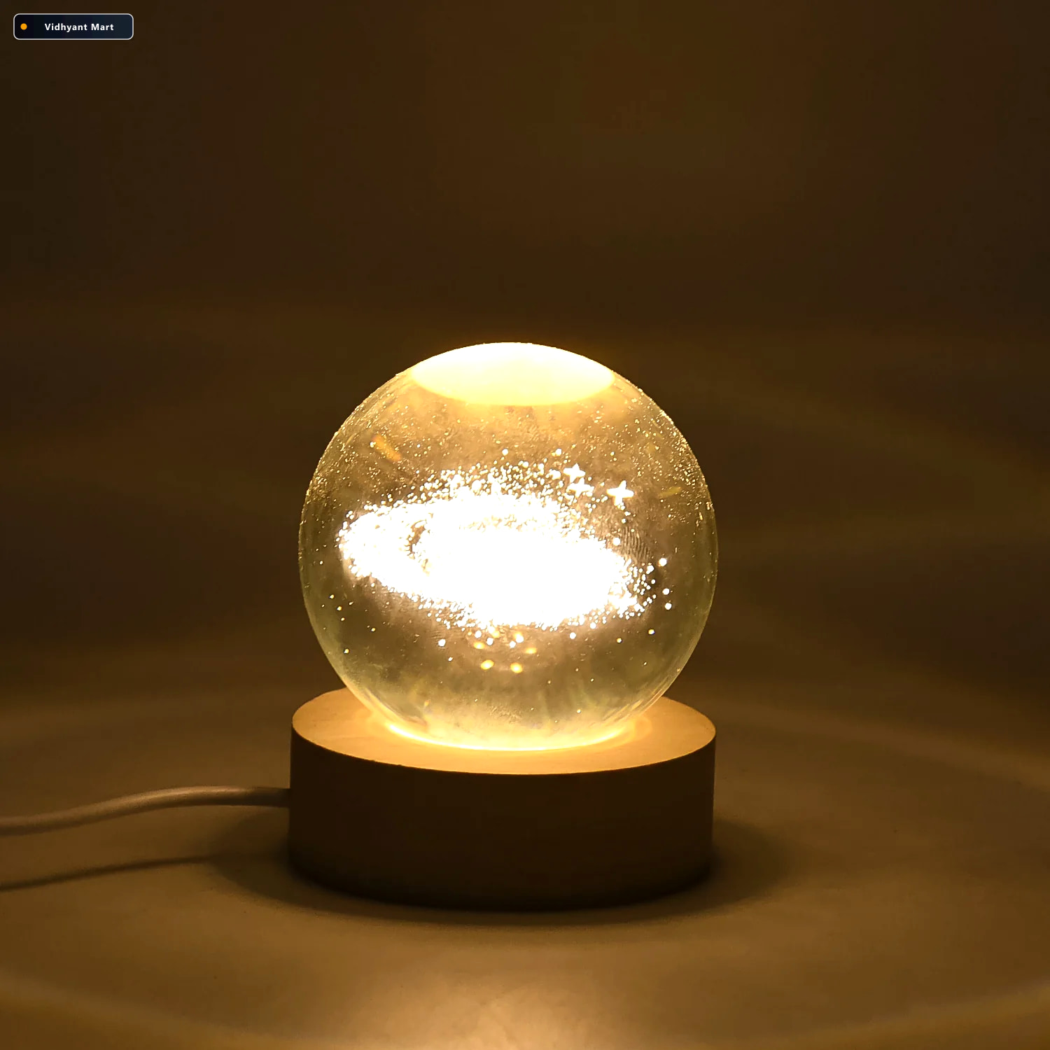 Vidhyant Mart 3d Crystal Ball Lamp Magical Night Light Elegant D 3