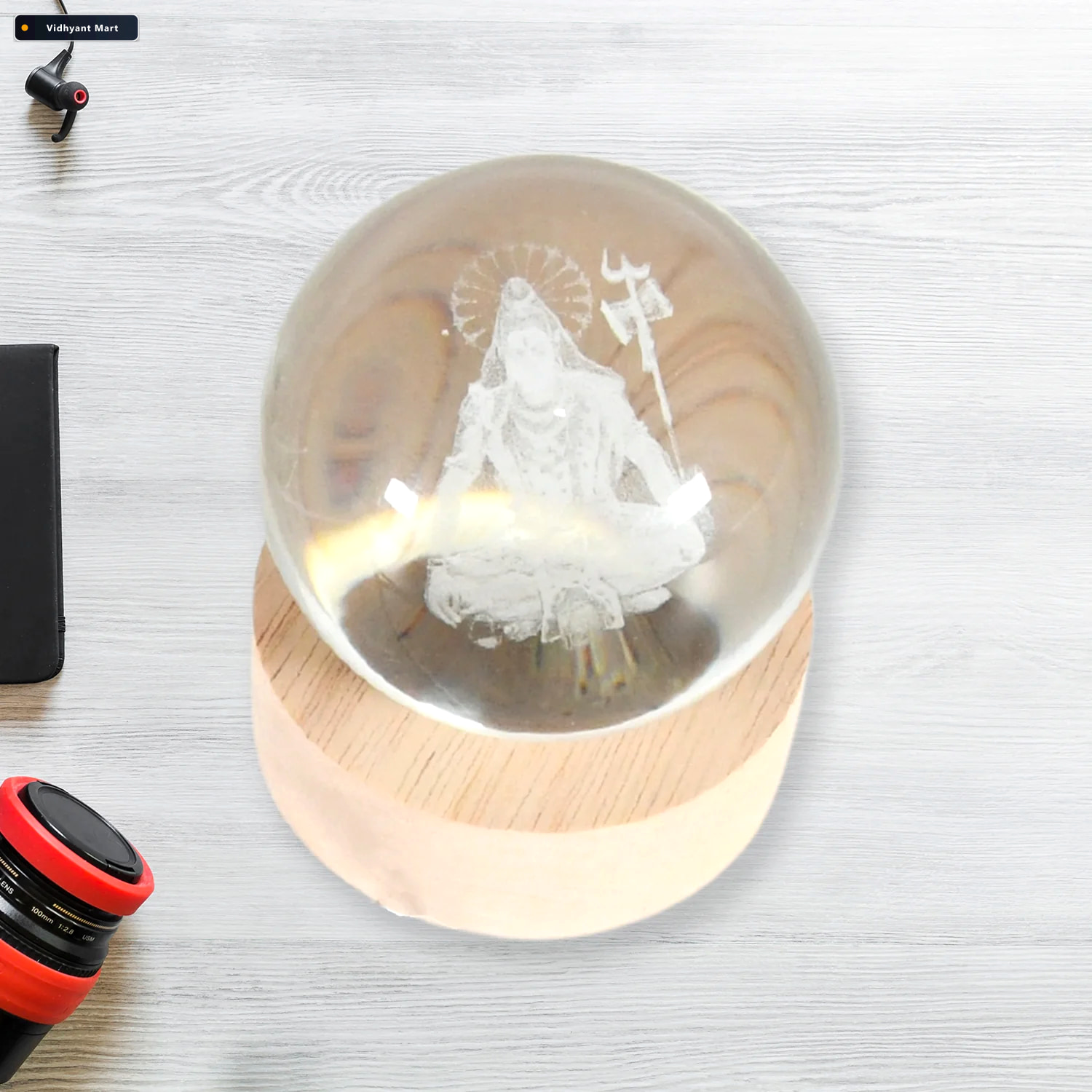 Vidhyant Mart 3d Crystal Ball Lamp Unique Home Decor Night Light 3