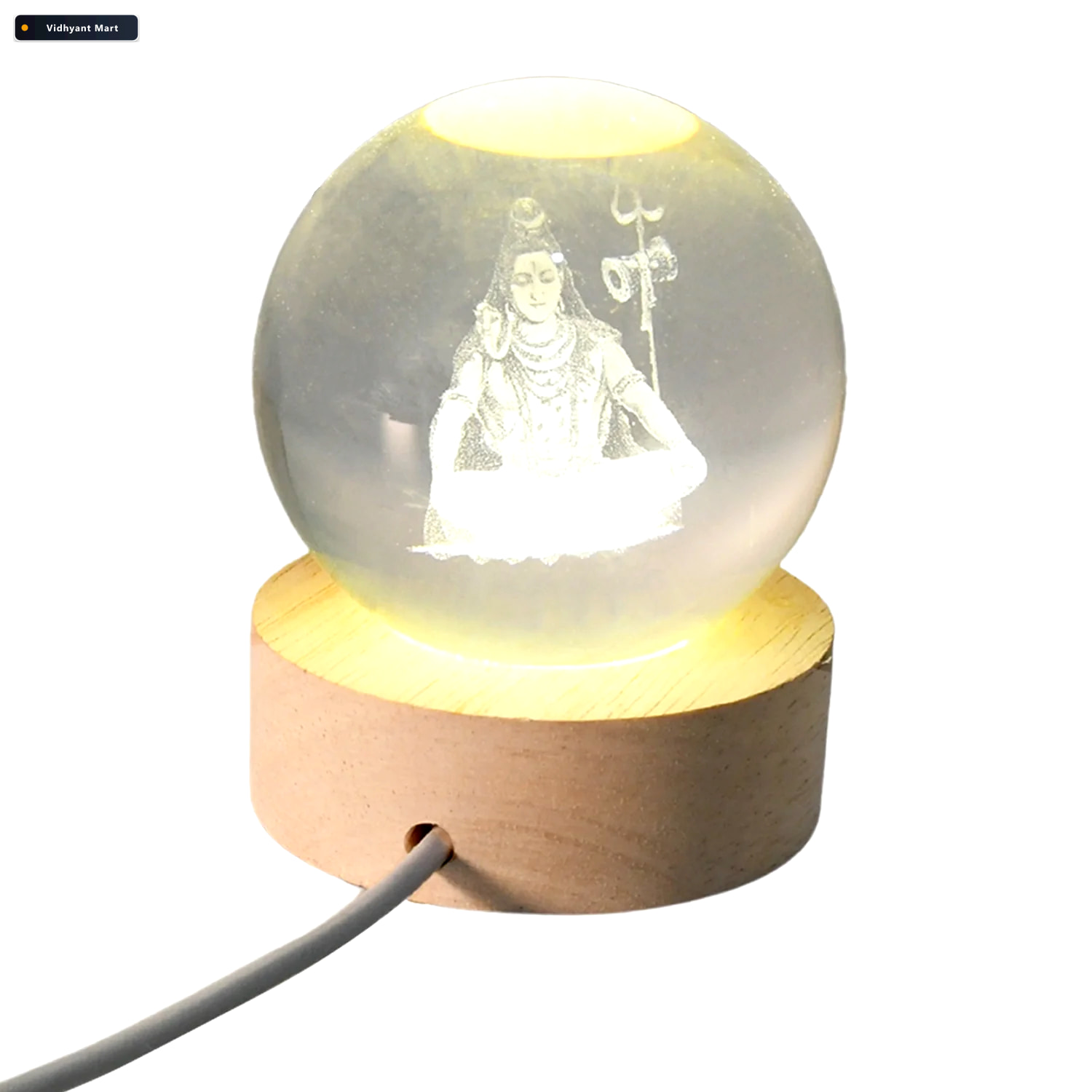Vidhyant Mart 3d Crystal Ball Lamp Unique Home Decor Night Light 4