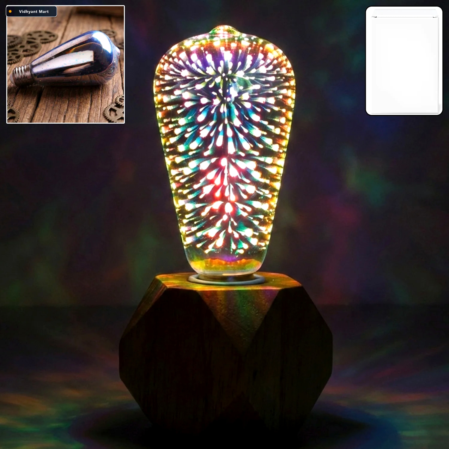 Vidhyant Mart 3d Firework Led Bulb Sparkling Ambience For Home D 1