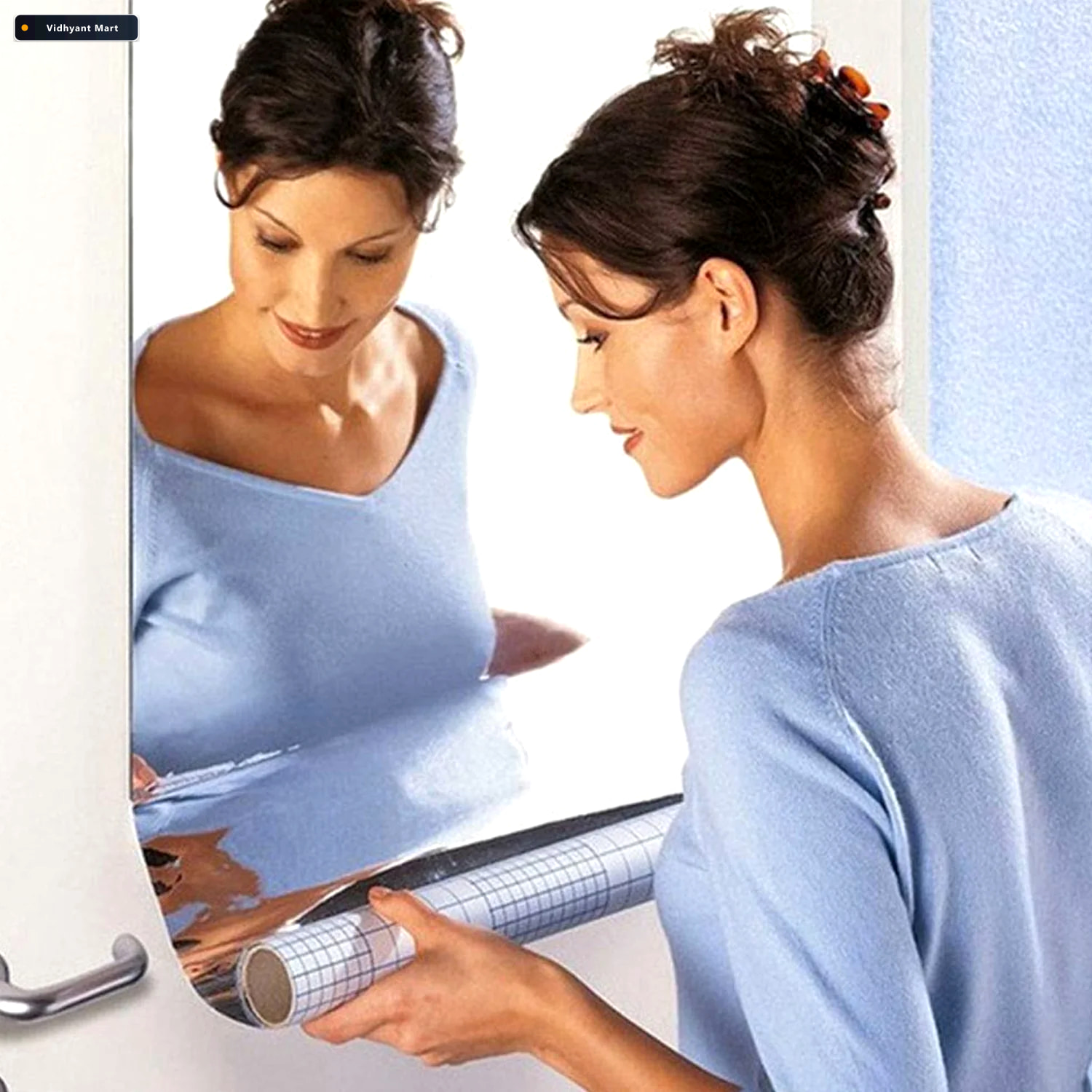 Vidhyant Mart 3d Mirror Wall Stickers Self Adhesive Decor 100x50 1