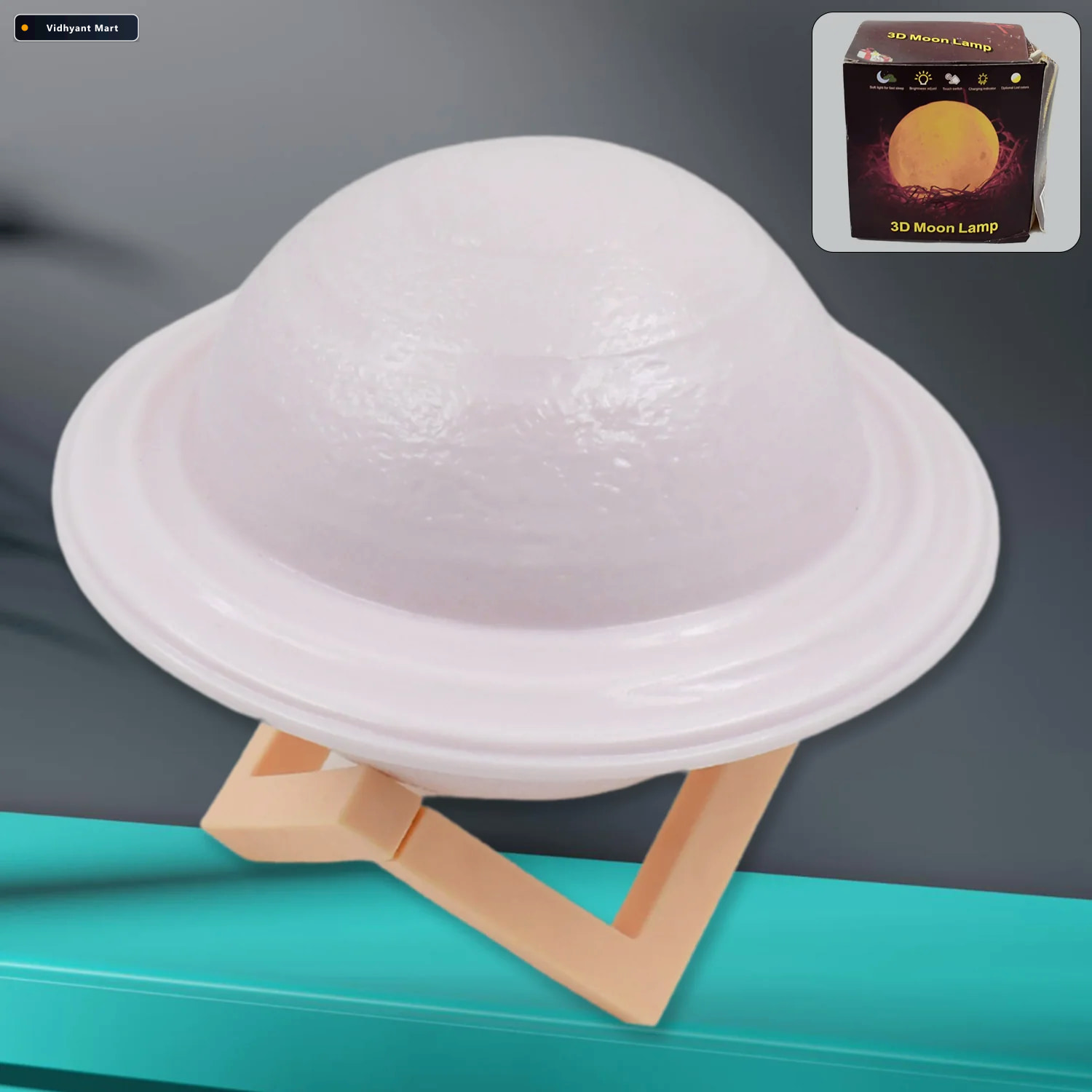 Vidhyant Mart 3d Saturn Lamp Multicolor Led Night Light With Bas 2
