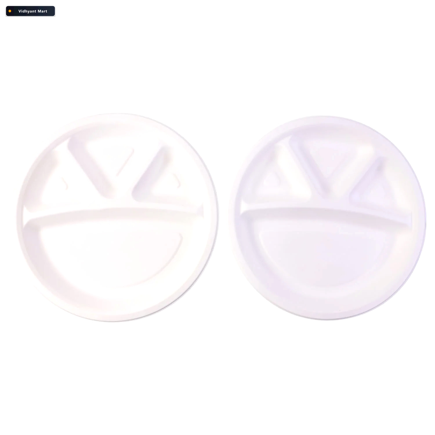 Vidhyant Mart 4 Compartment Disposable Food Serving Plate Set Of 4