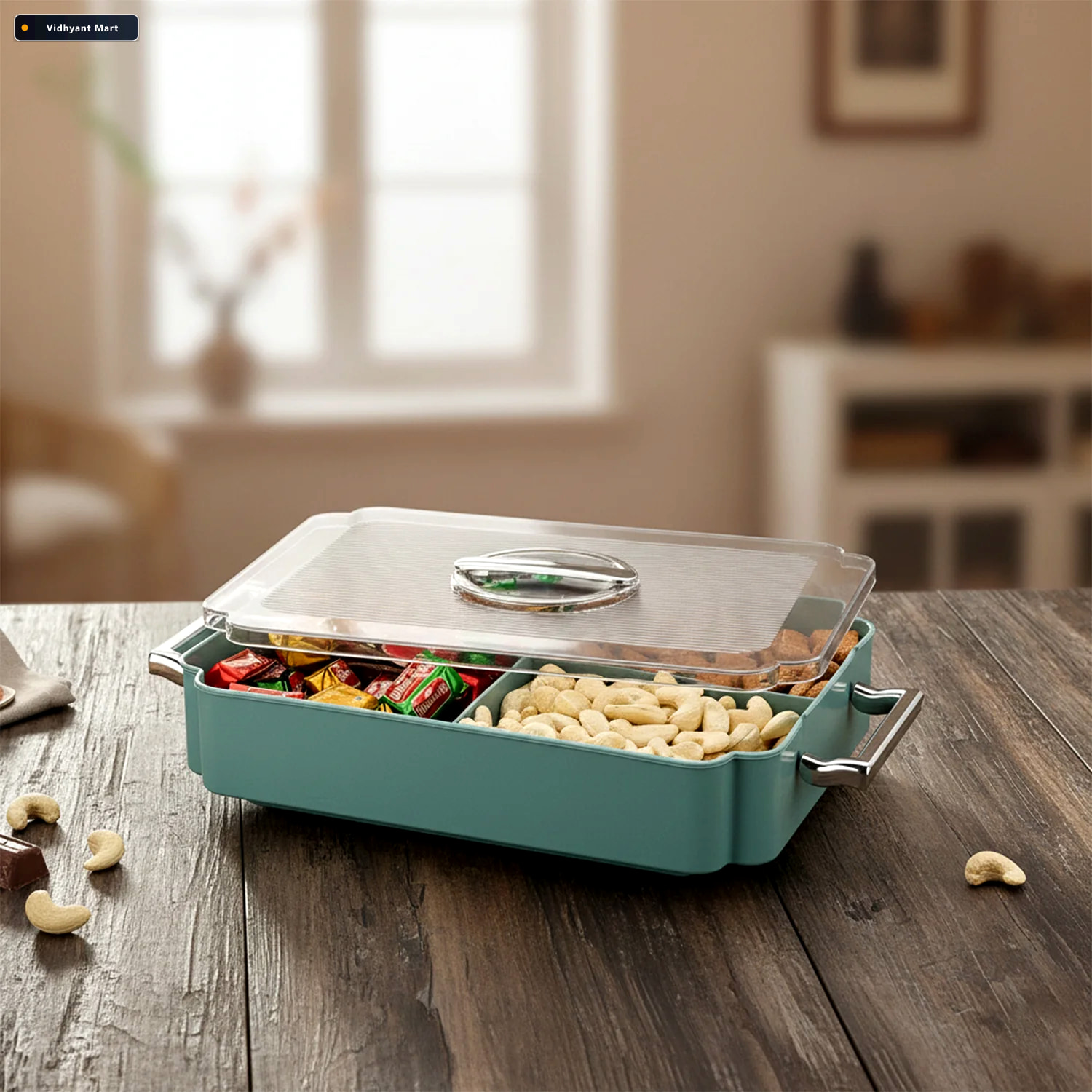Vidhyant Mart 4 Compartment Plastic Food Storage Container Multi 2