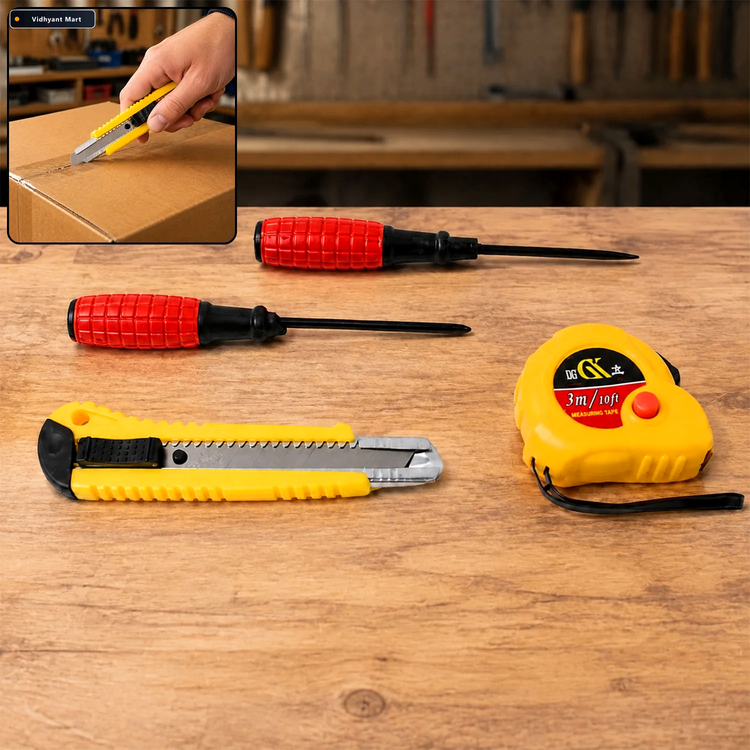 Vidhyant Mart 4 In 1 Hand Tool Kit Durable Portable Home Repair 1