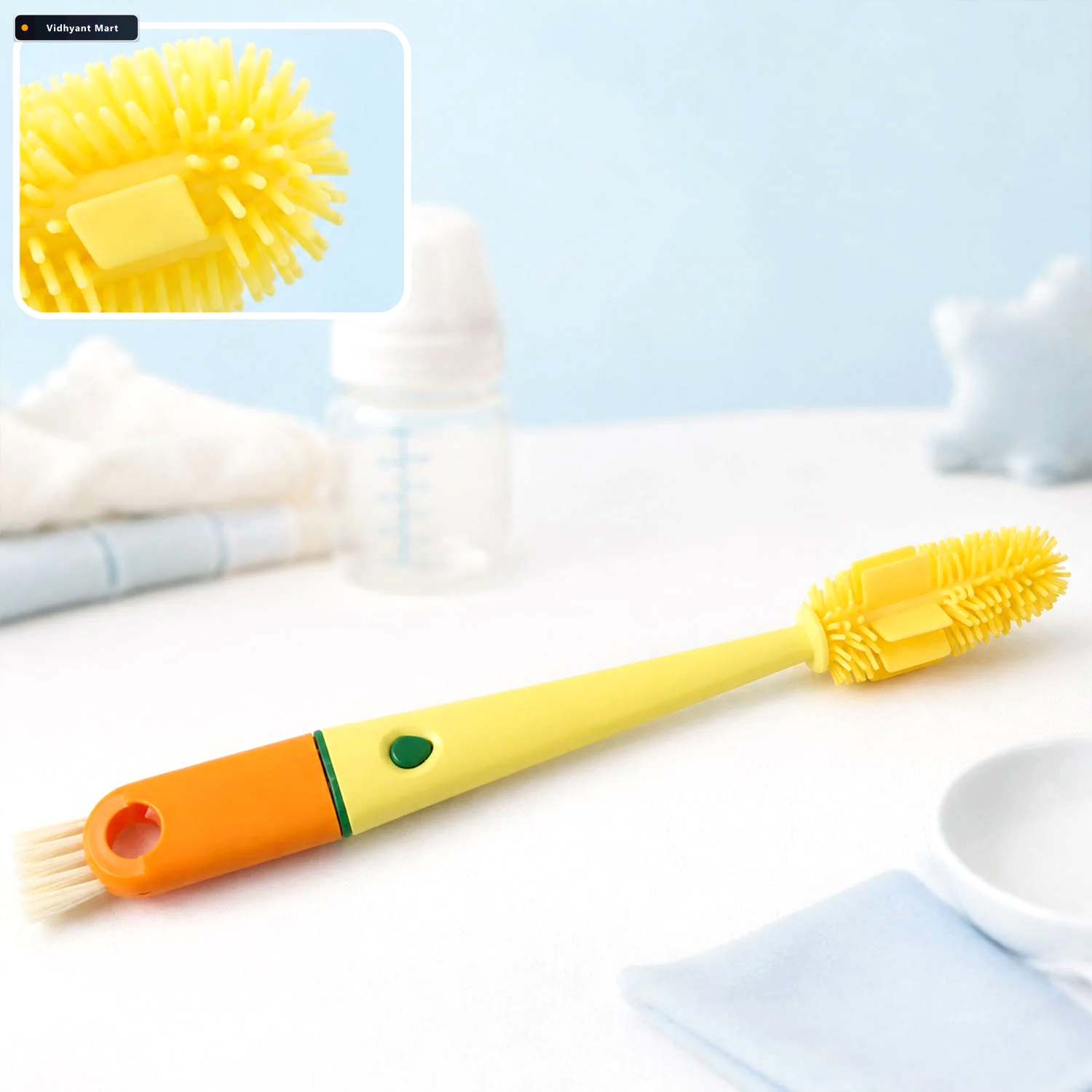 Vidhyant Mart 4 In 1 Silicone Bottle Cleaning Brush Hygienic Reu 2