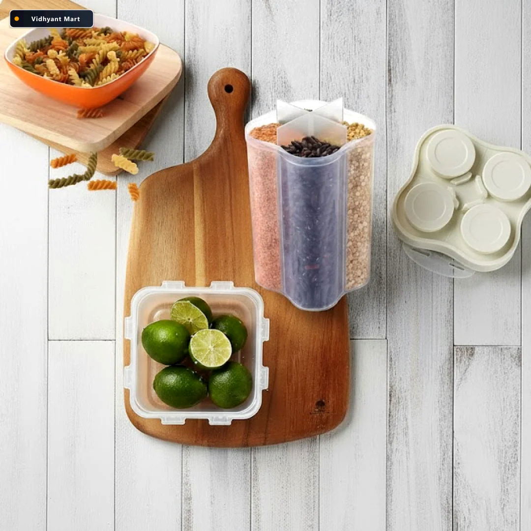 Vidhyant Mart 4 Section Food Storage Container Airtight Plastic 1