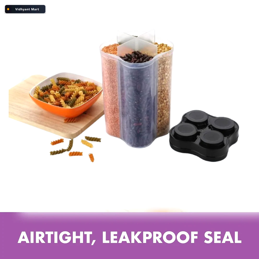 Vidhyant Mart 4 Section Food Storage Container Airtight Plastic 3